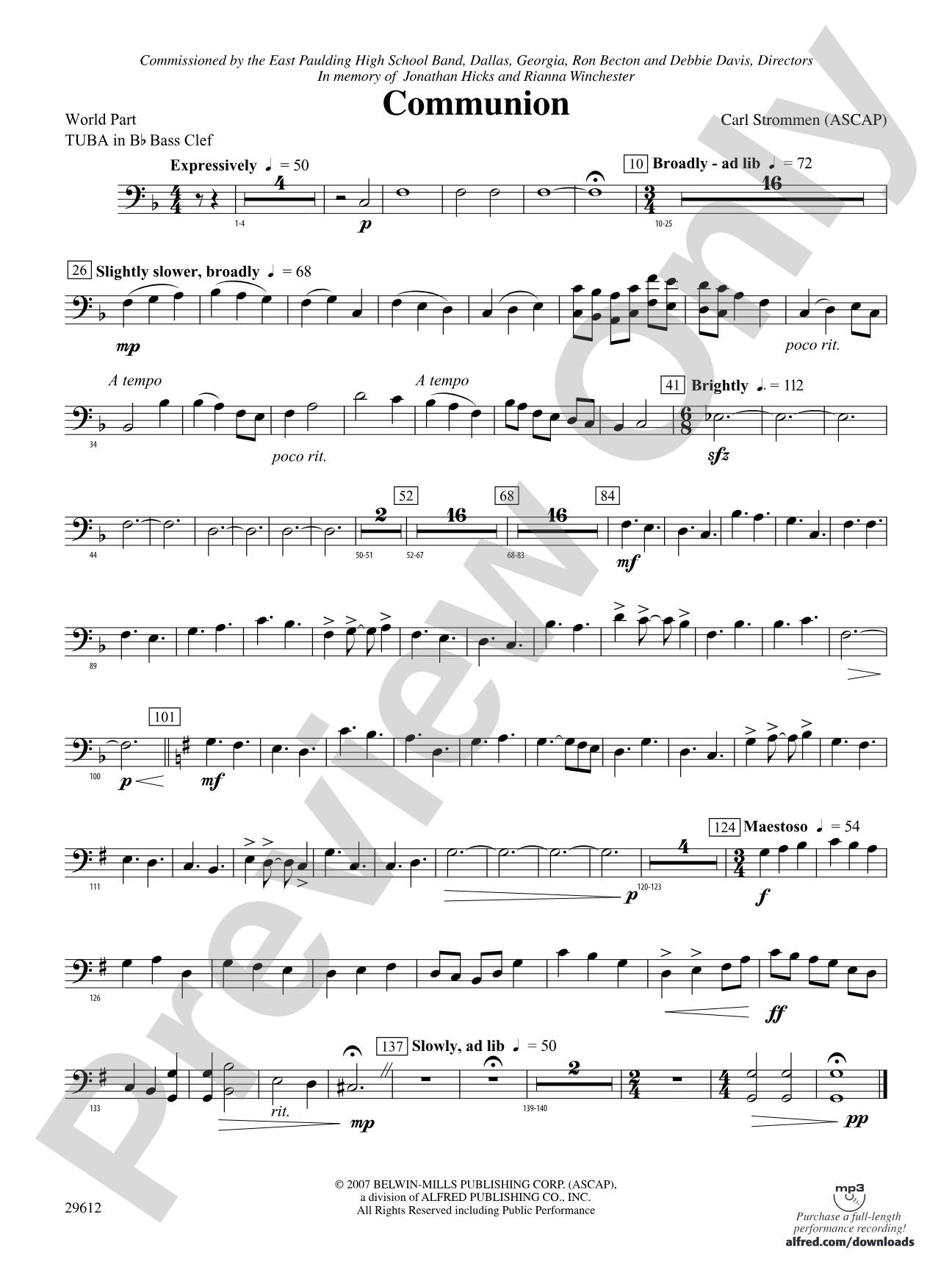 Communion: (wp) B-flat Tuba B.C.