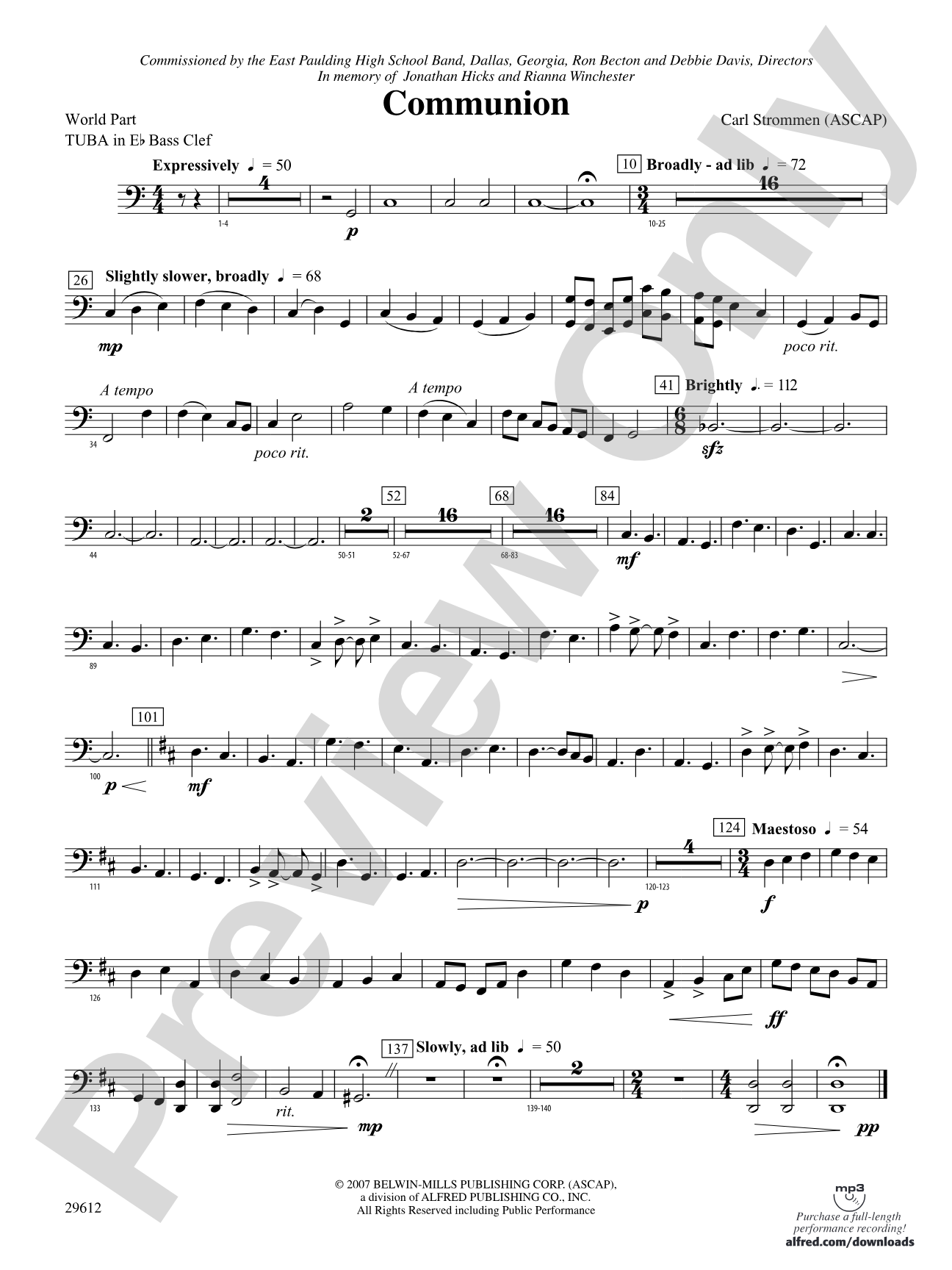 Communion: (wp) E-flat Tuba B.C.
