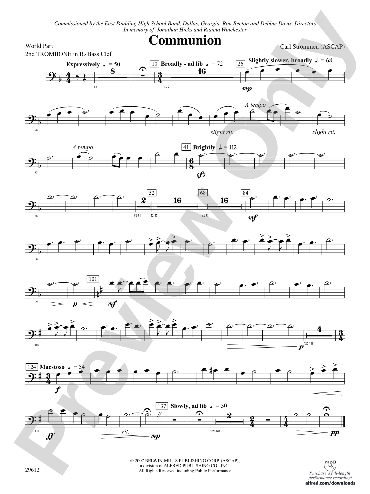 Communion: (wp) 2nd B-flat Trombone B.C.