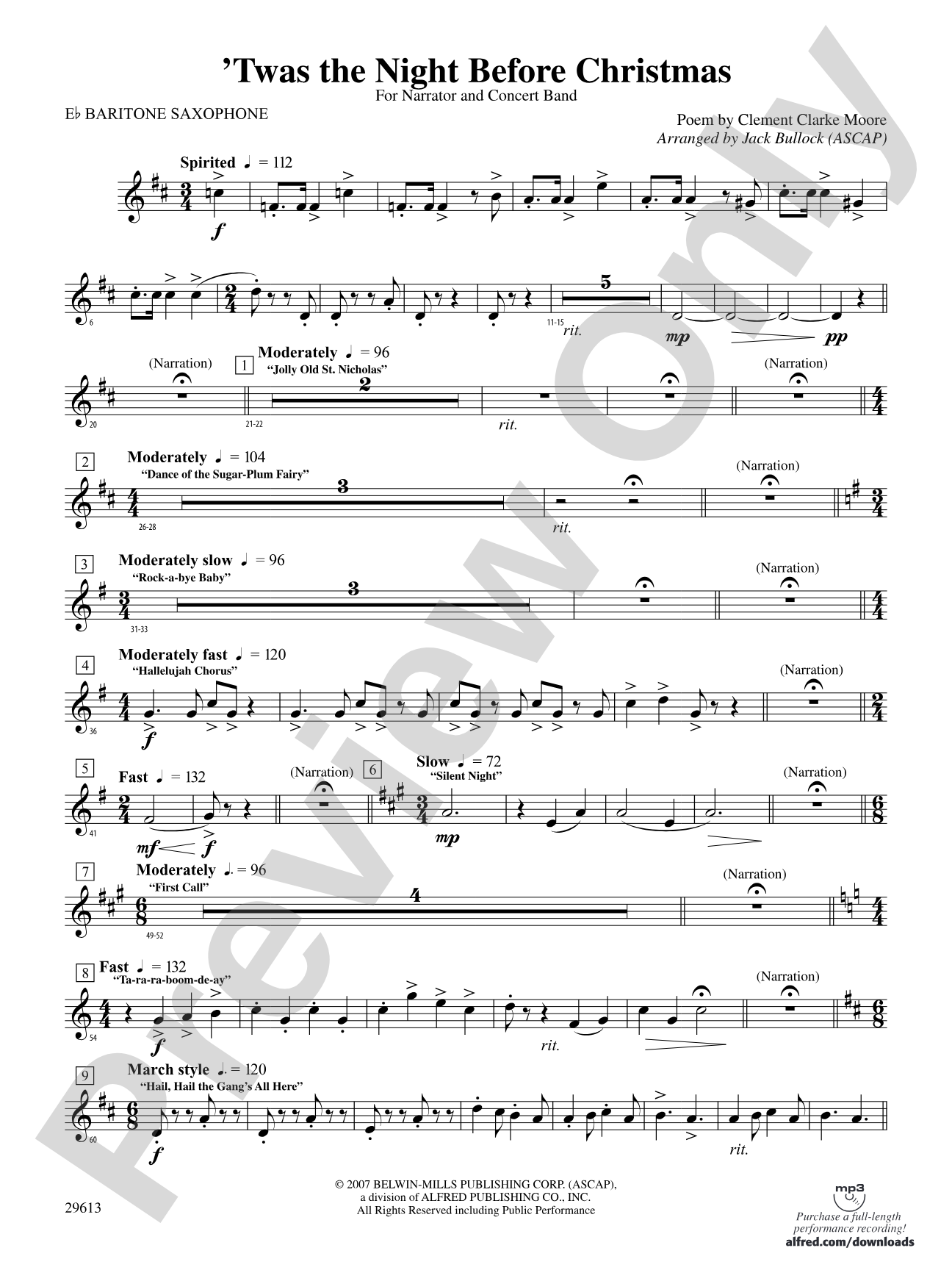 T'was the Night Before Christmas: E-flat Baritone Saxophone