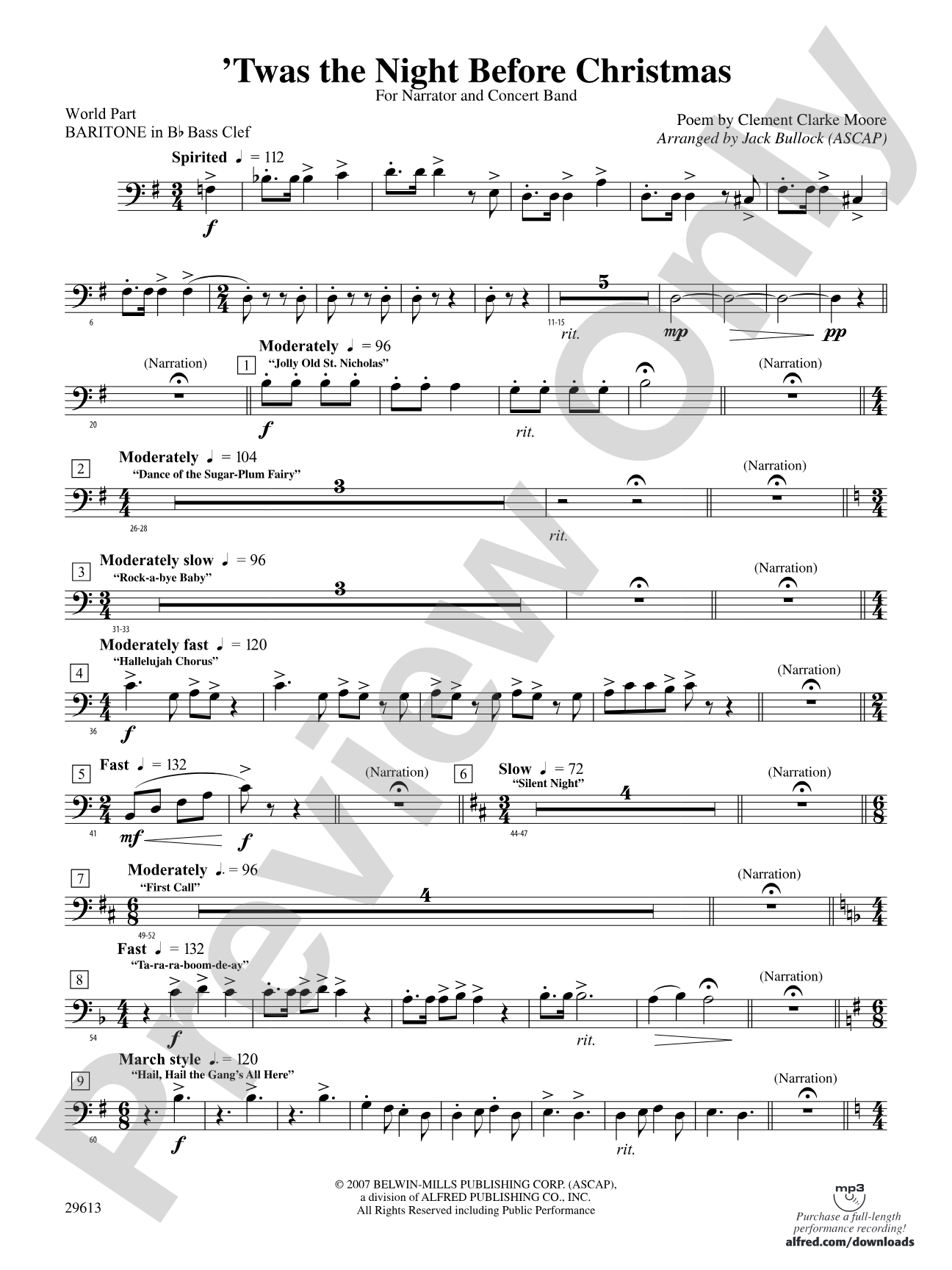 T'was the Night Before Christmas: (wp) B-flat Baritone B.C.