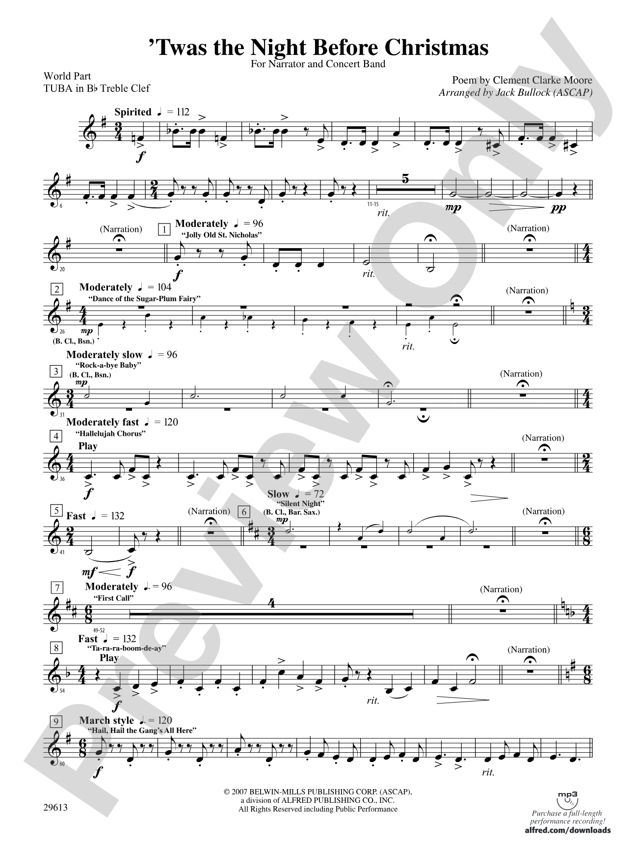 T'was the Night Before Christmas: (wp) B-flat Tuba T.C.