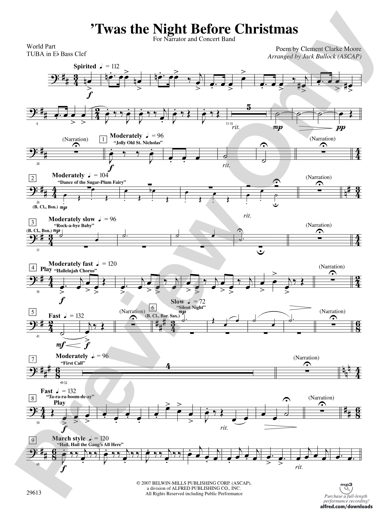 T'was the Night Before Christmas: (wp) E-flat Tuba B.C.