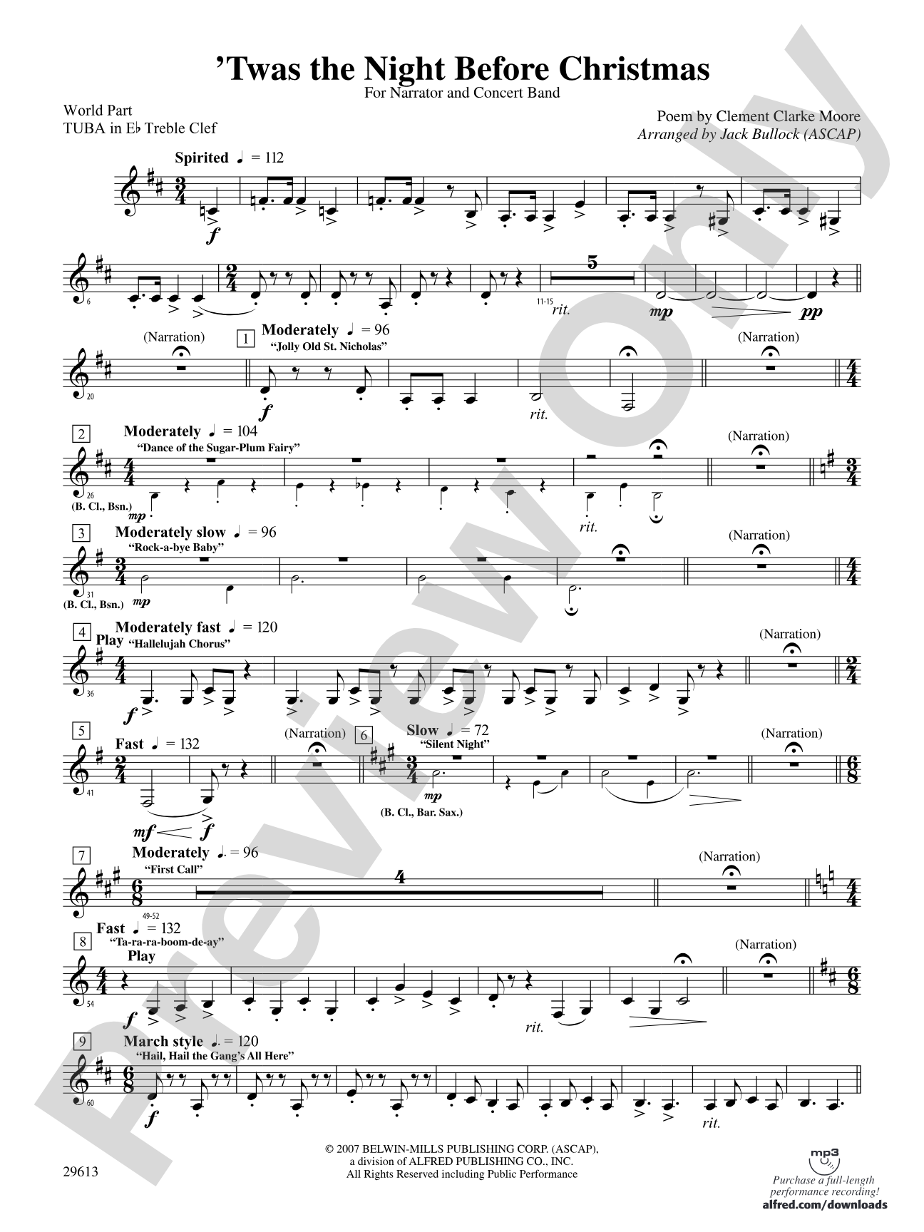 T'was the Night Before Christmas: (wp) E-flat Tuba T.C.
