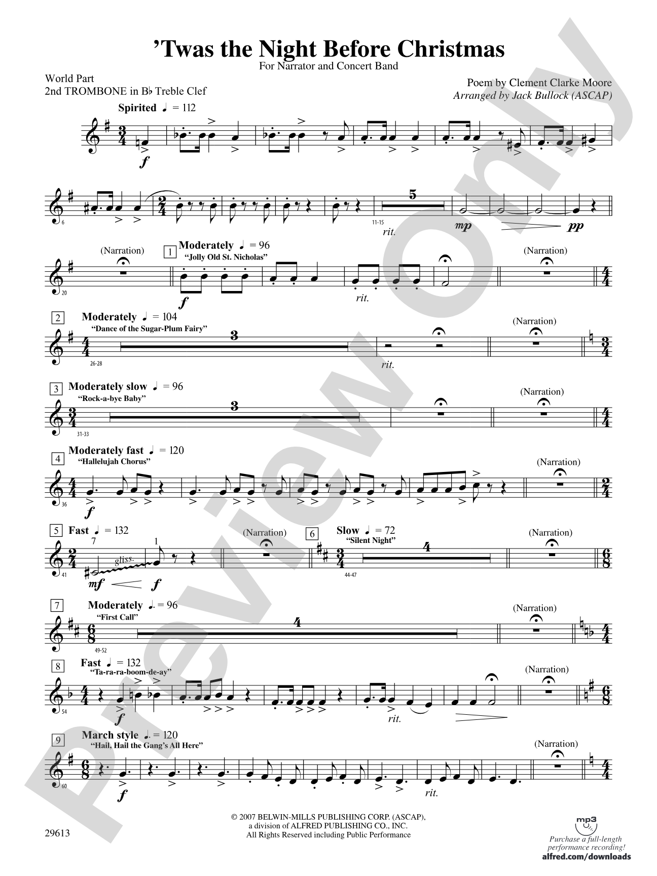 T'was the Night Before Christmas: (wp) 2nd B-flat Trombone T.C.