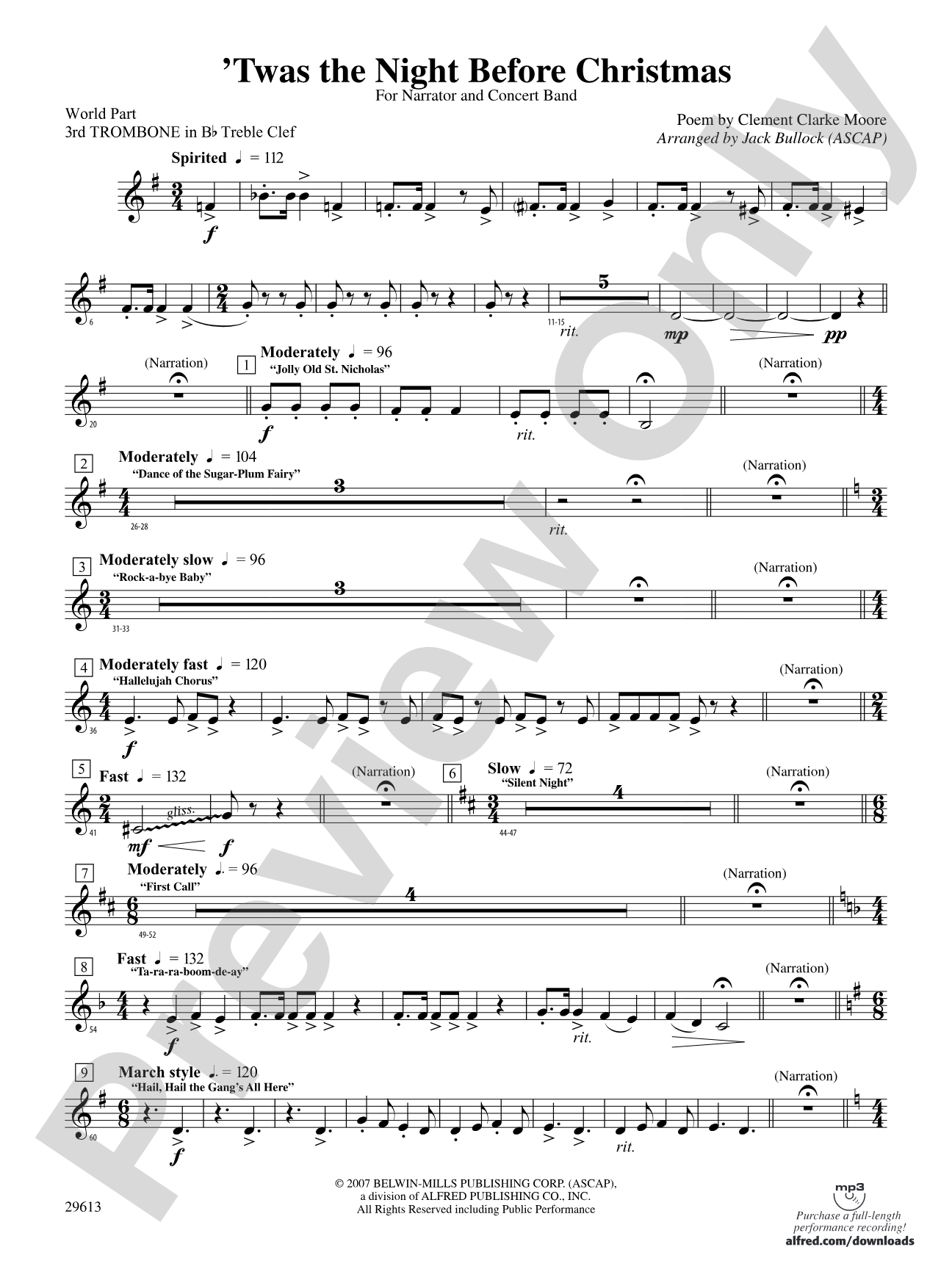 T'was the Night Before Christmas: (wp) 3rd B-flat Trombone T.C.