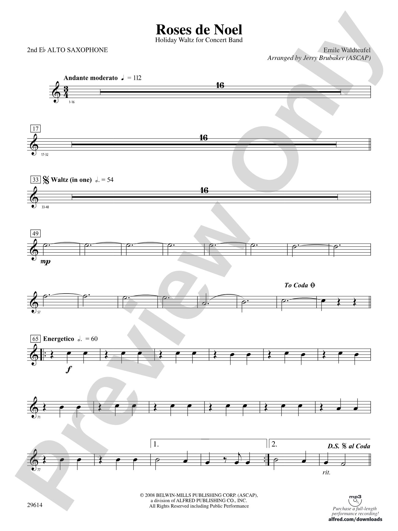 Roses de Noel: 2nd E-flat Alto Saxophone