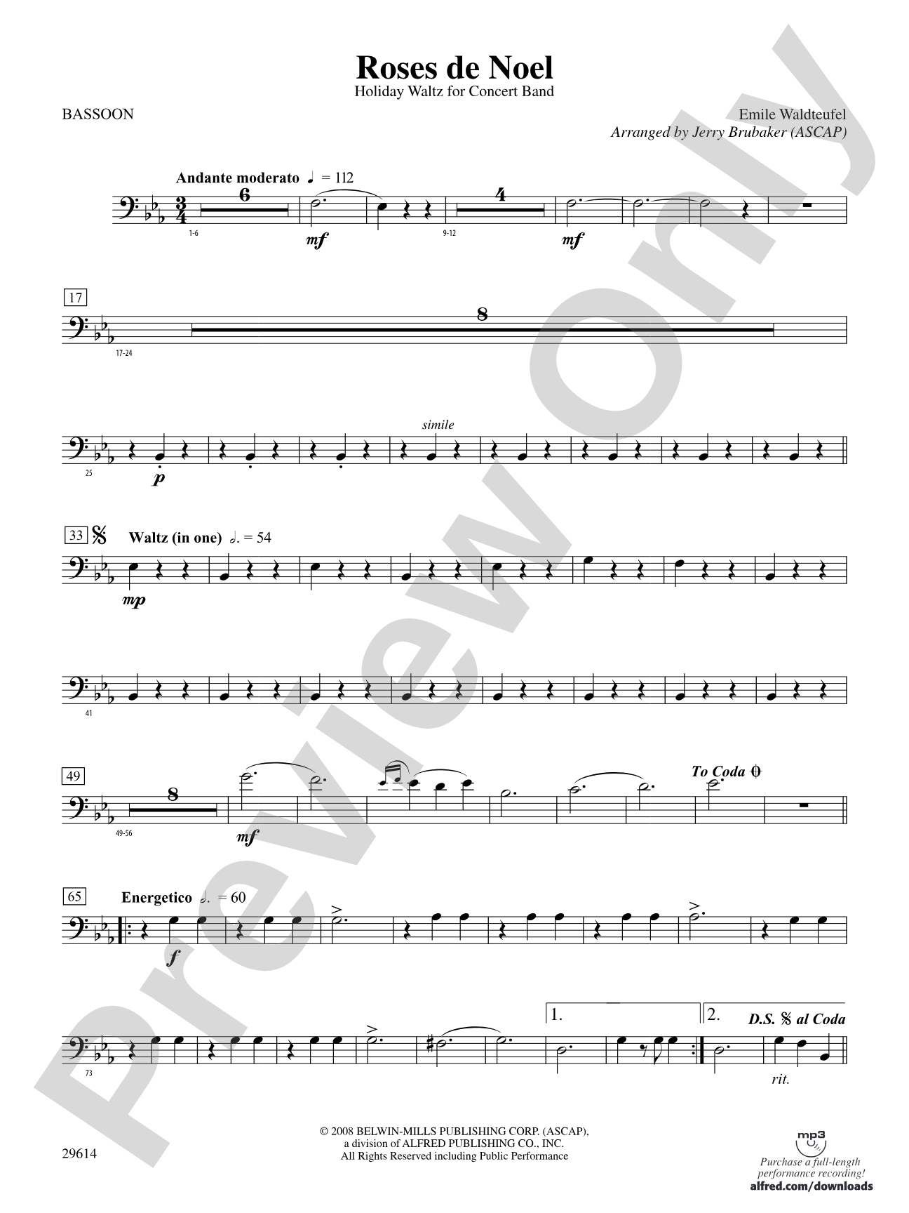 Roses de Noel: Bassoon