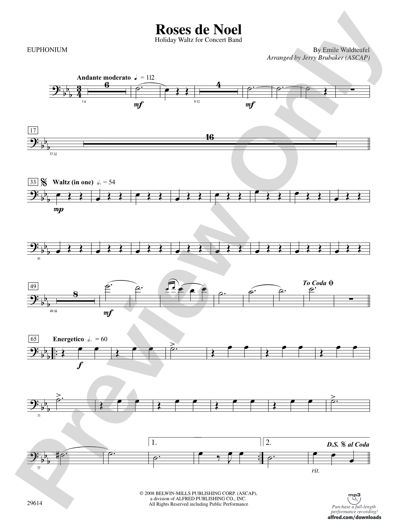 Roses de Noel: Baritone B.C.
