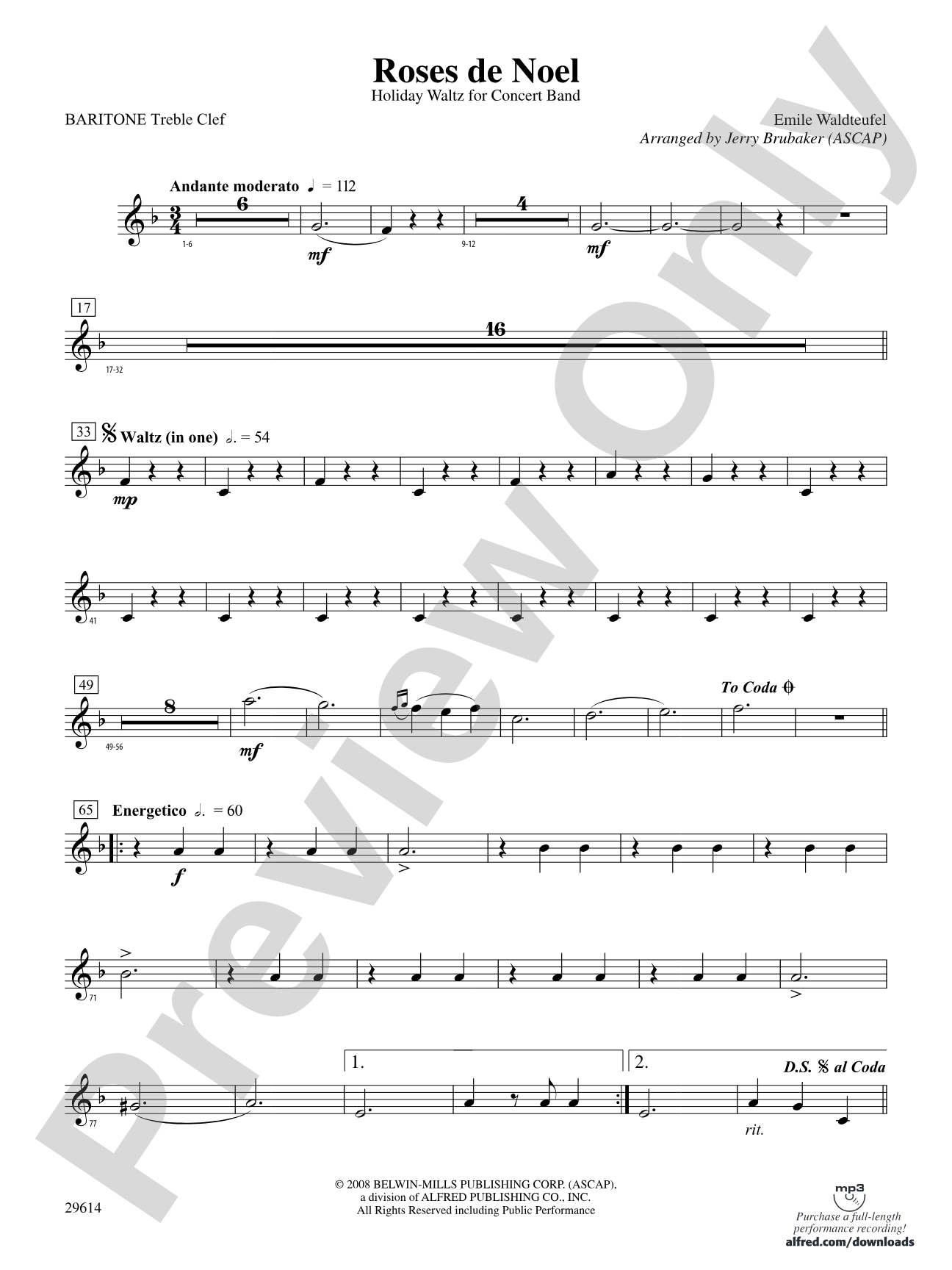 Roses de Noel: Baritone T.C.
