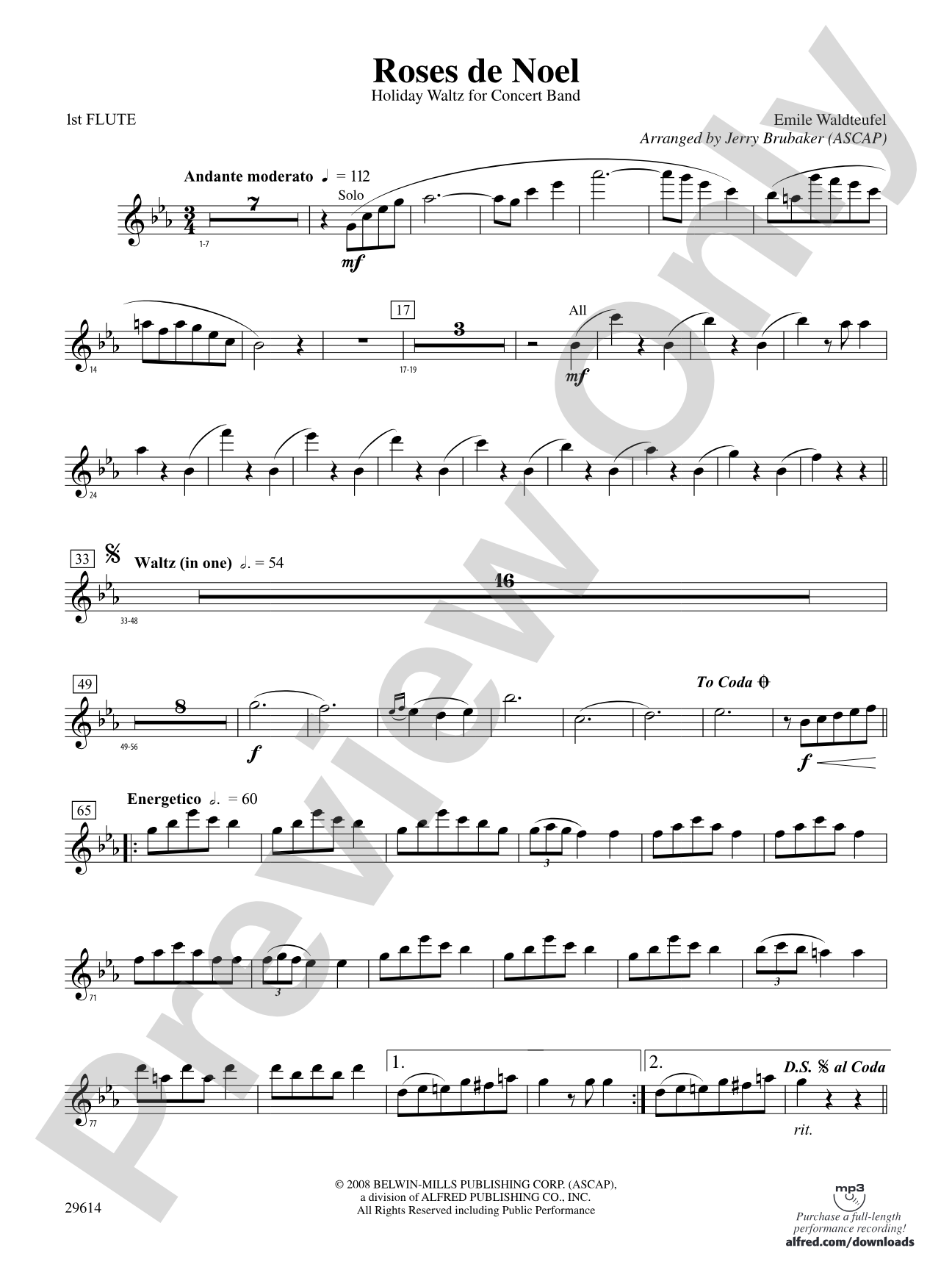 Roses de Noel: Flute
