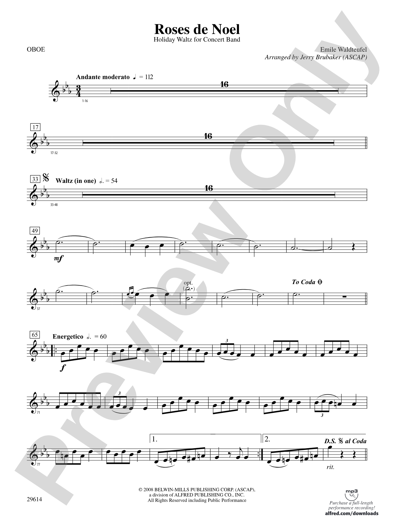 Roses de Noel: Oboe