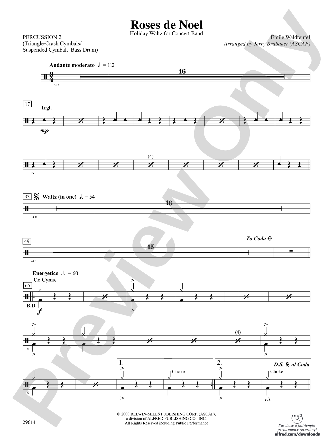 Roses de Noel: 2nd Percussion