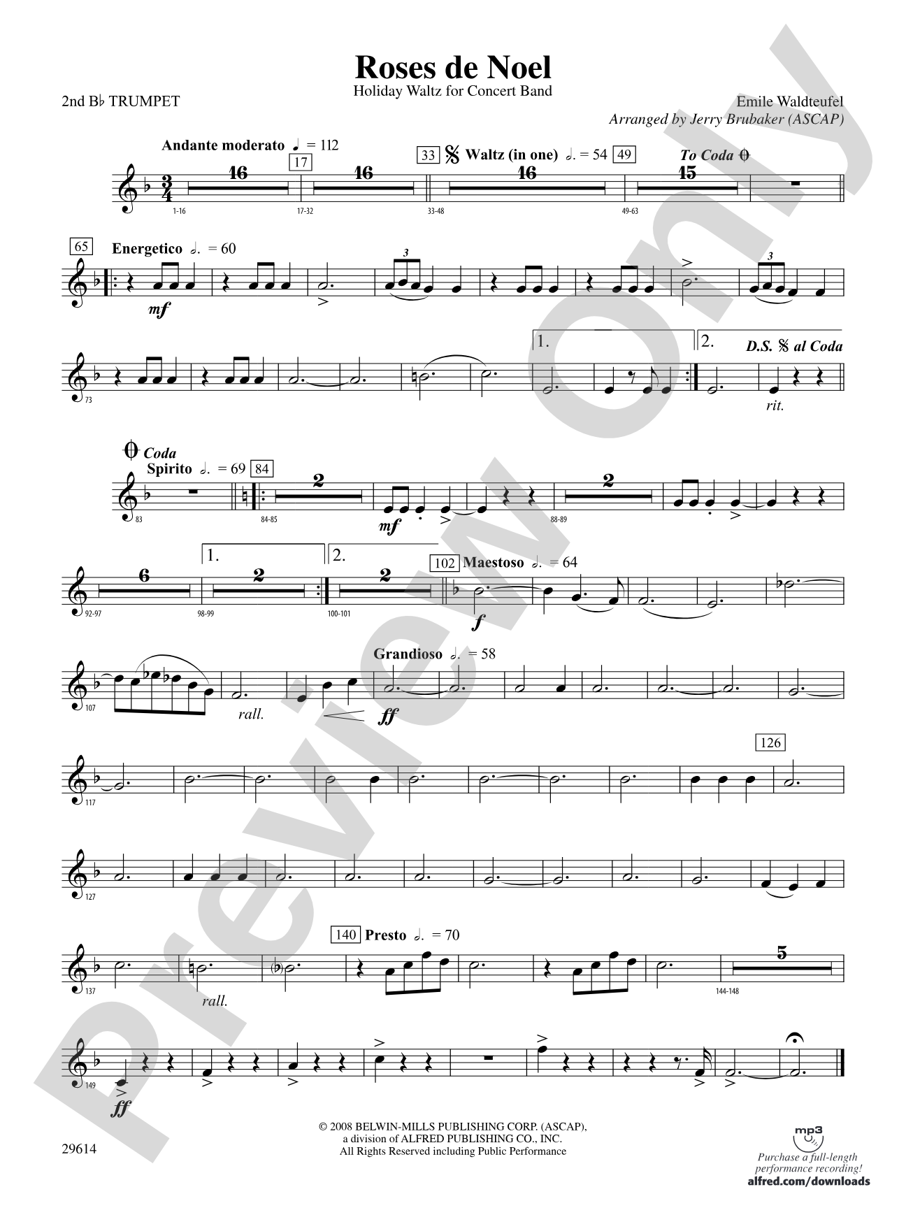 Roses de Noel: 2nd B-flat Trumpet