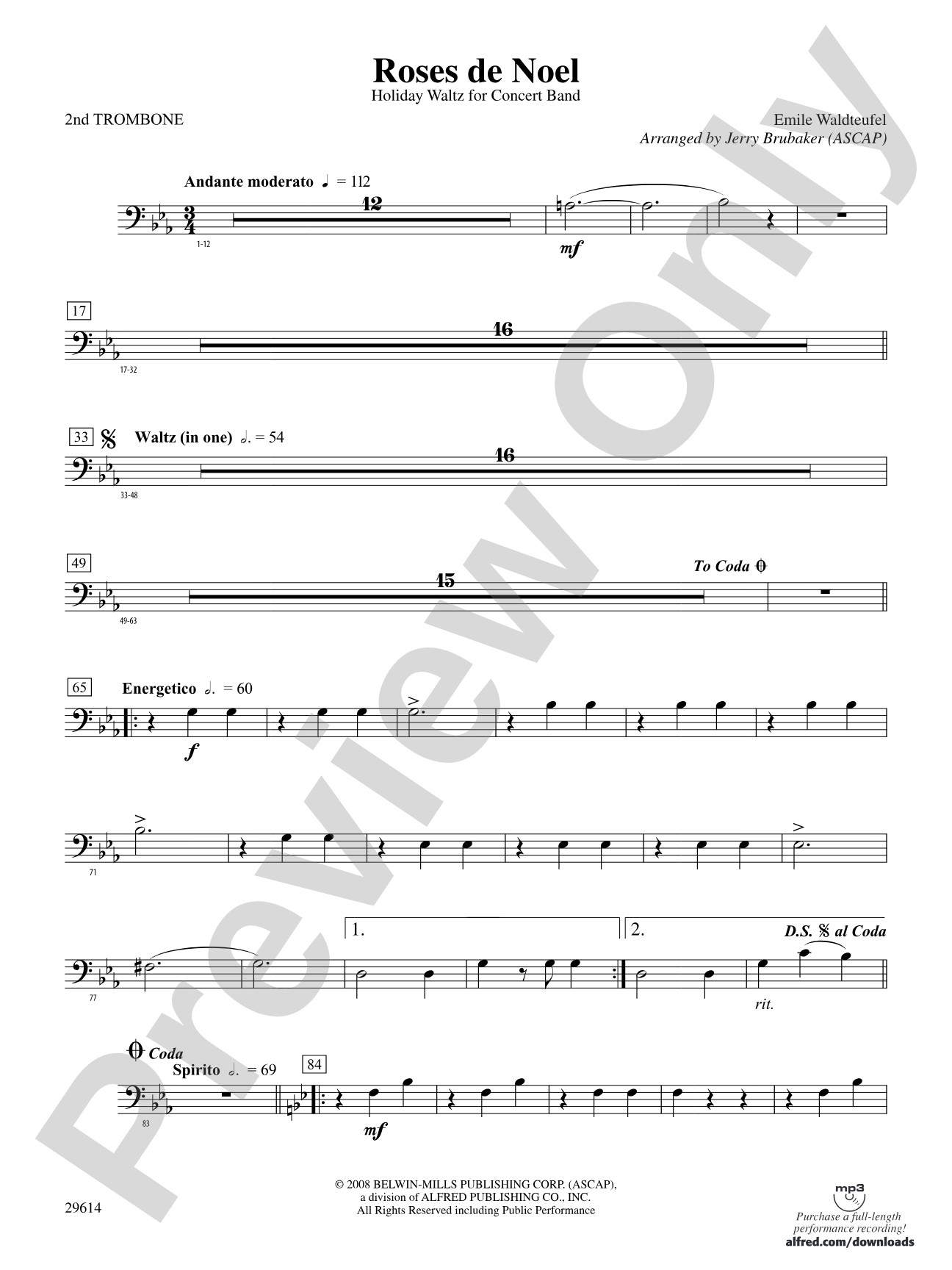 Roses de Noel: 2nd Trombone