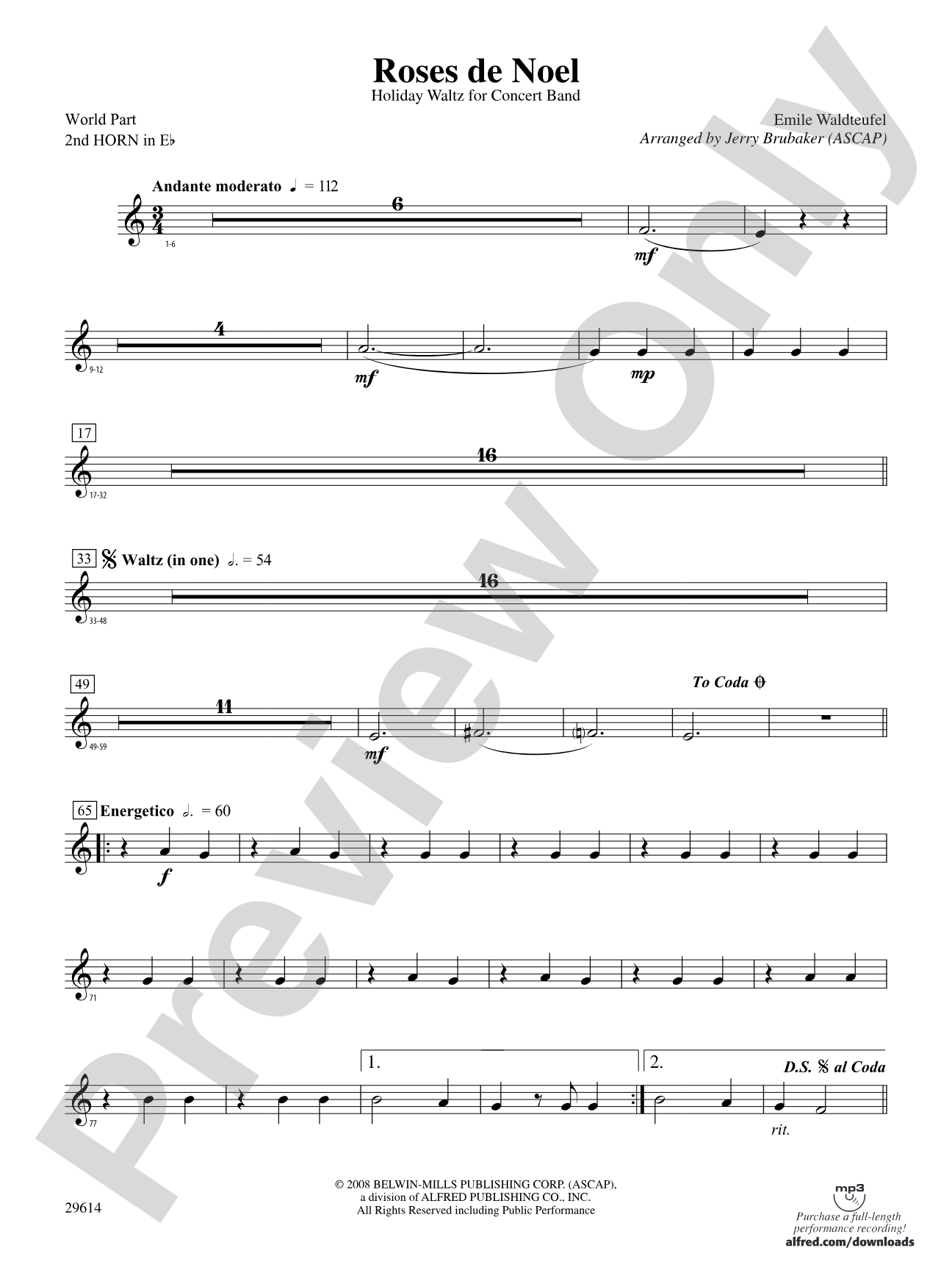 Roses de Noel: (wp) 2nd Horn in E-flat
