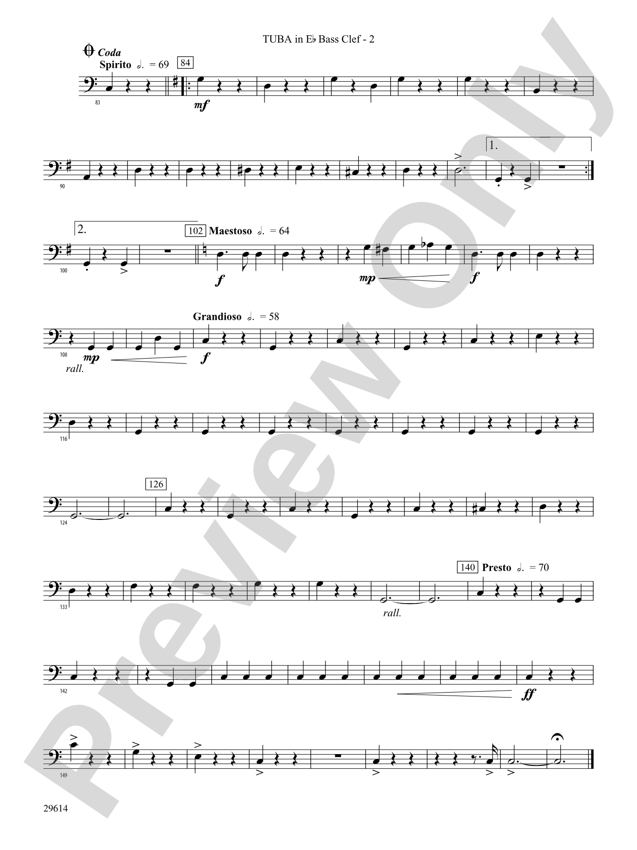 Roses de Noel: (wp) E-flat Tuba B.C.