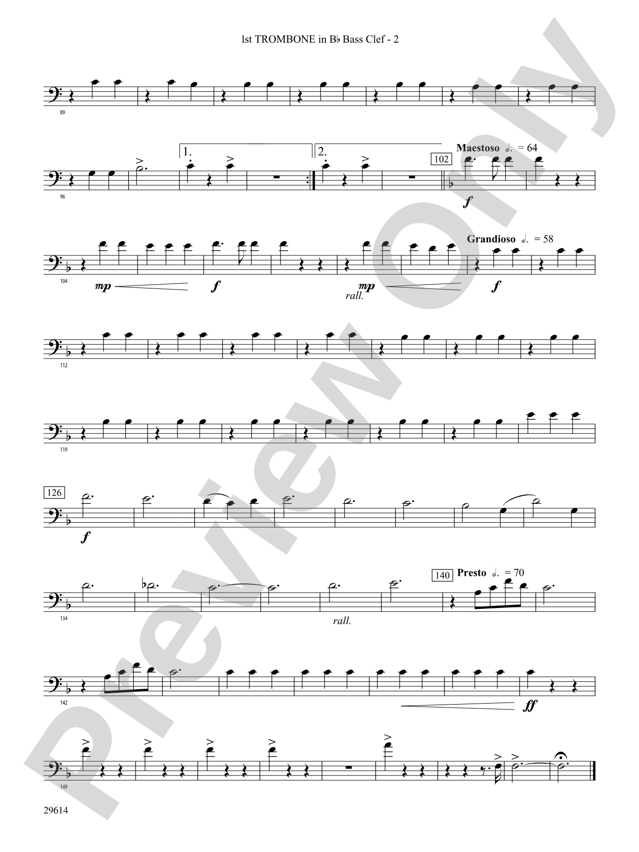 Roses de Noel: (wp) 1st B-flat Trombone B.C.