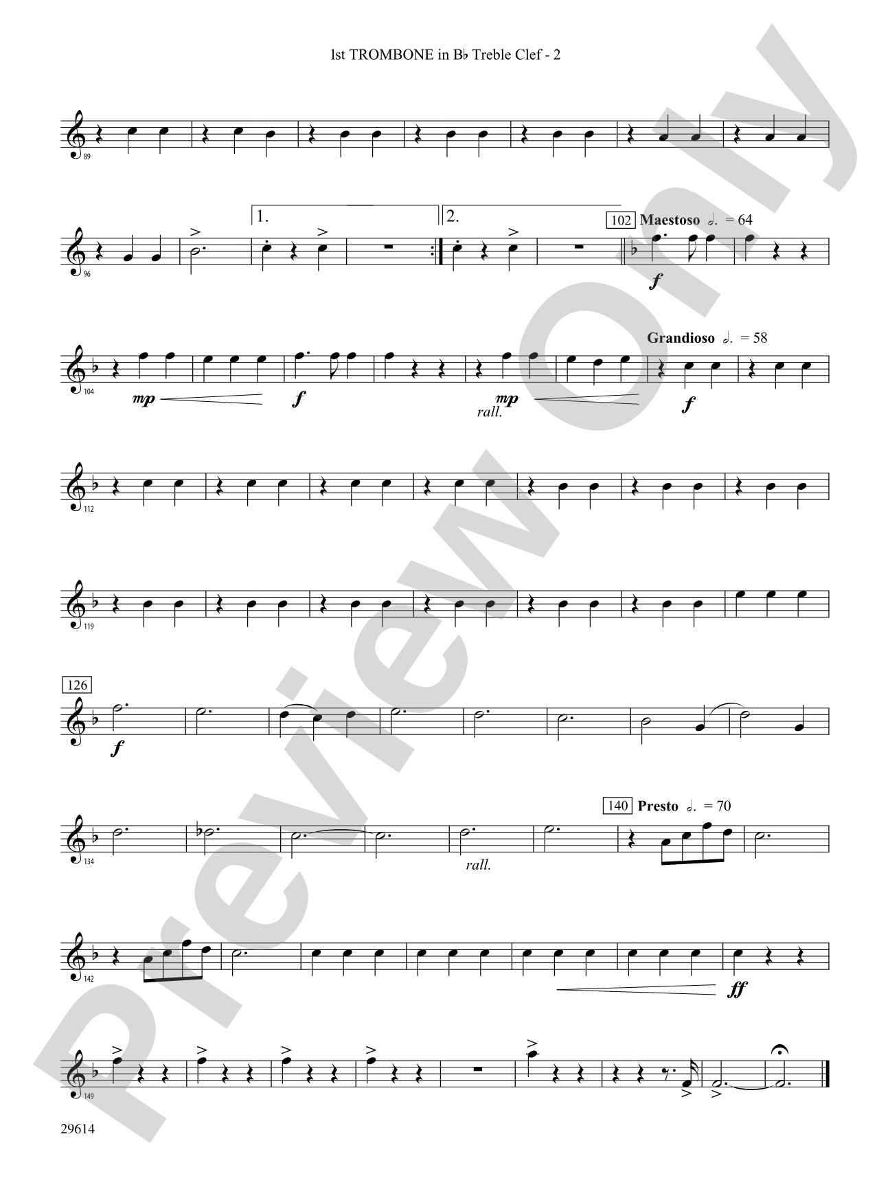 Roses de Noel: (wp) 1st B-flat Trombone T.C.