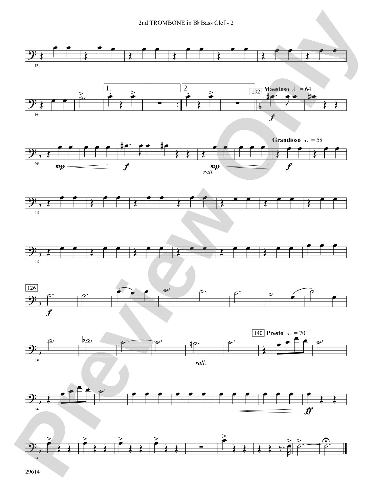 Roses de Noel: (wp) 2nd B-flat Trombone B.C.