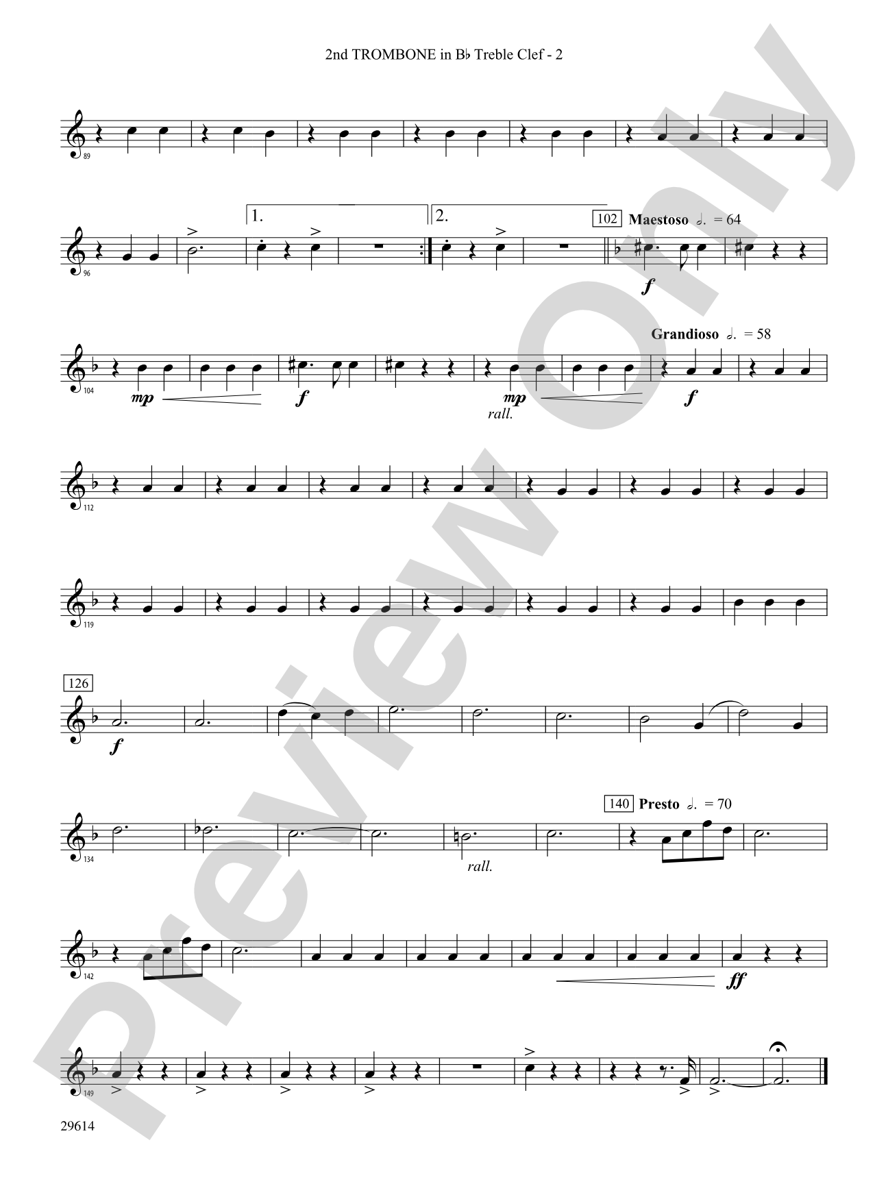 Roses de Noel: (wp) 2nd B-flat Trombone T.C.