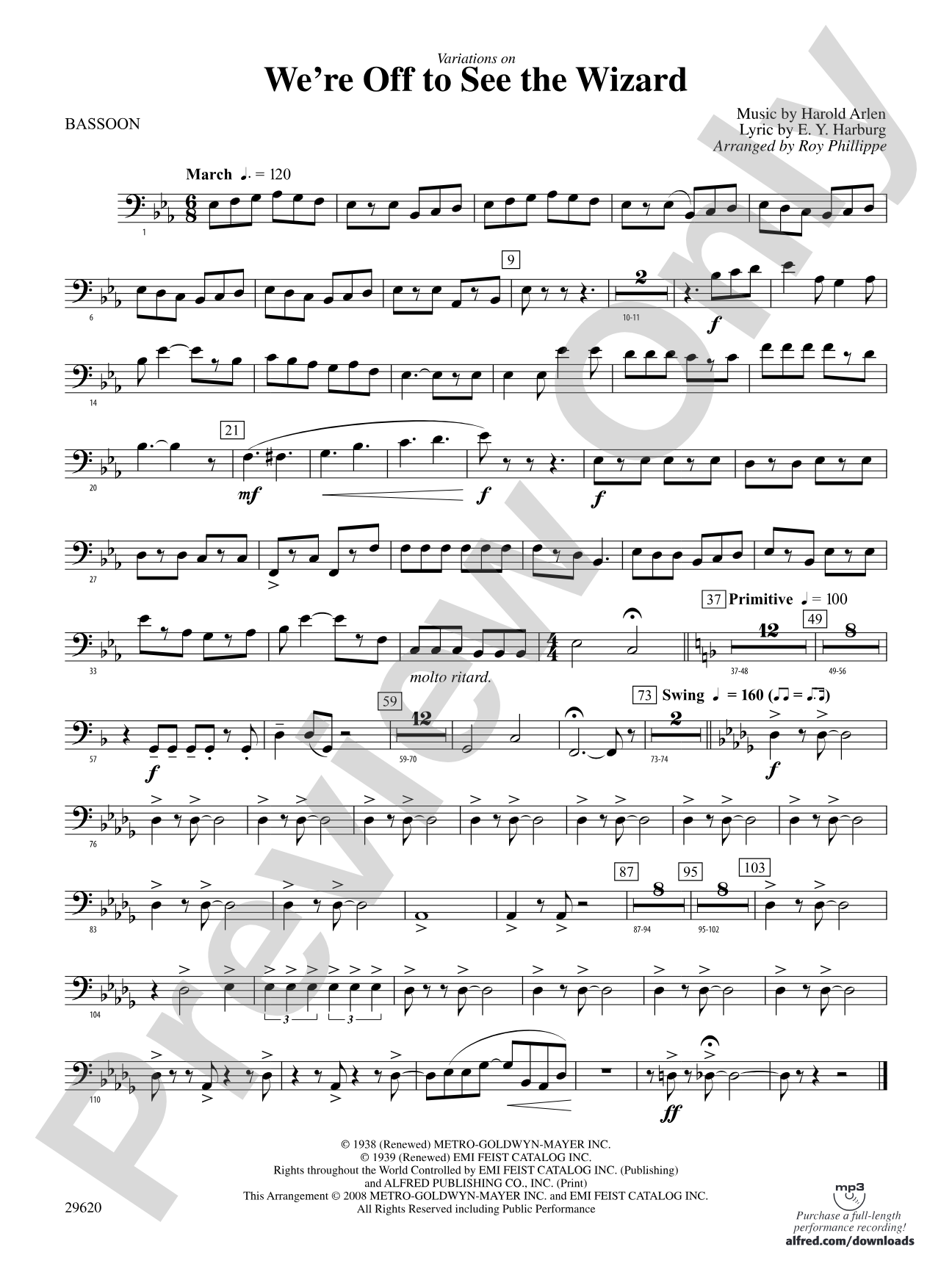 We're Off to See the Wizard, Variations on: Bassoon