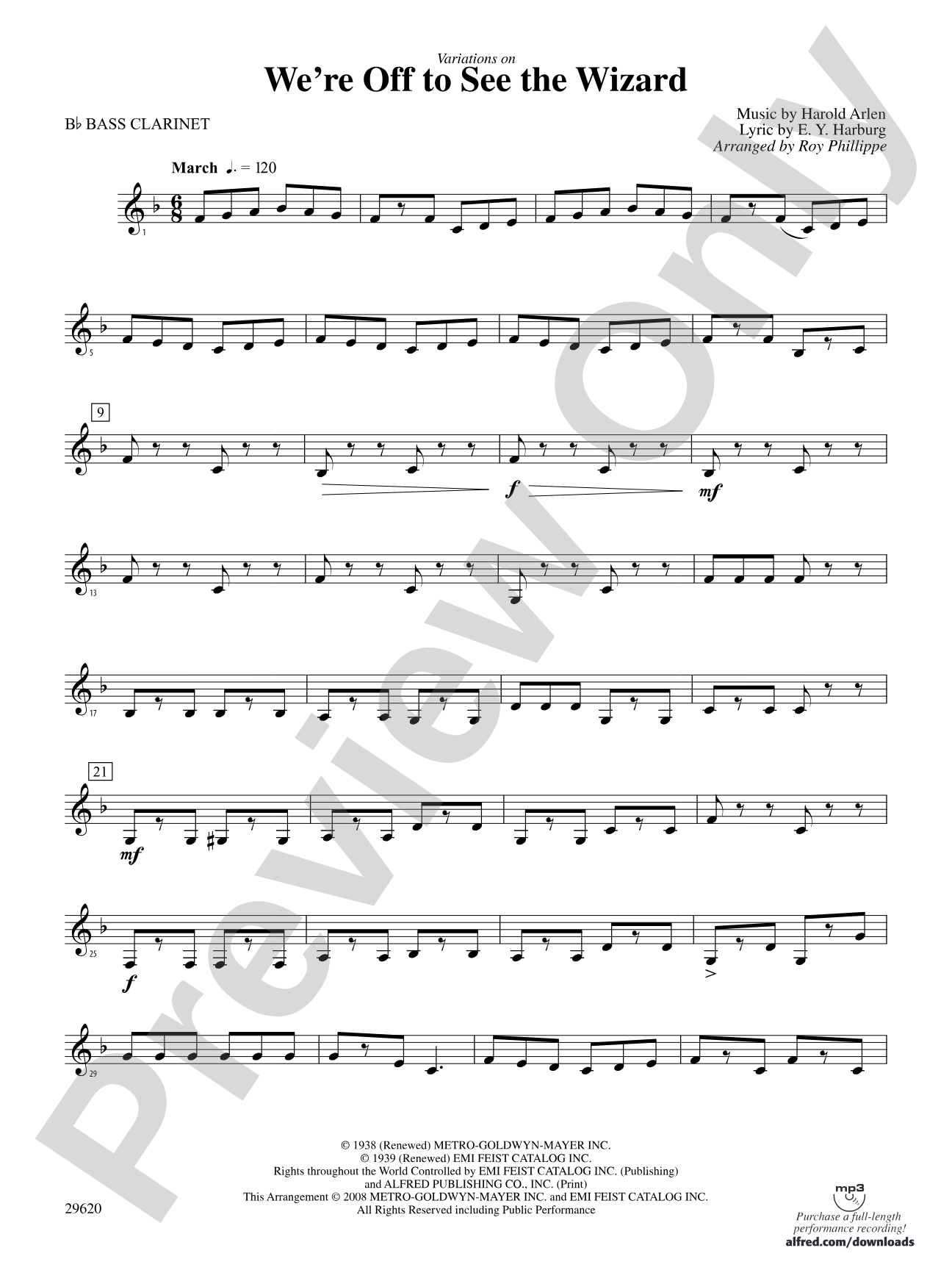 We're Off to See the Wizard, Variations on: B-flat Bass Clarinet