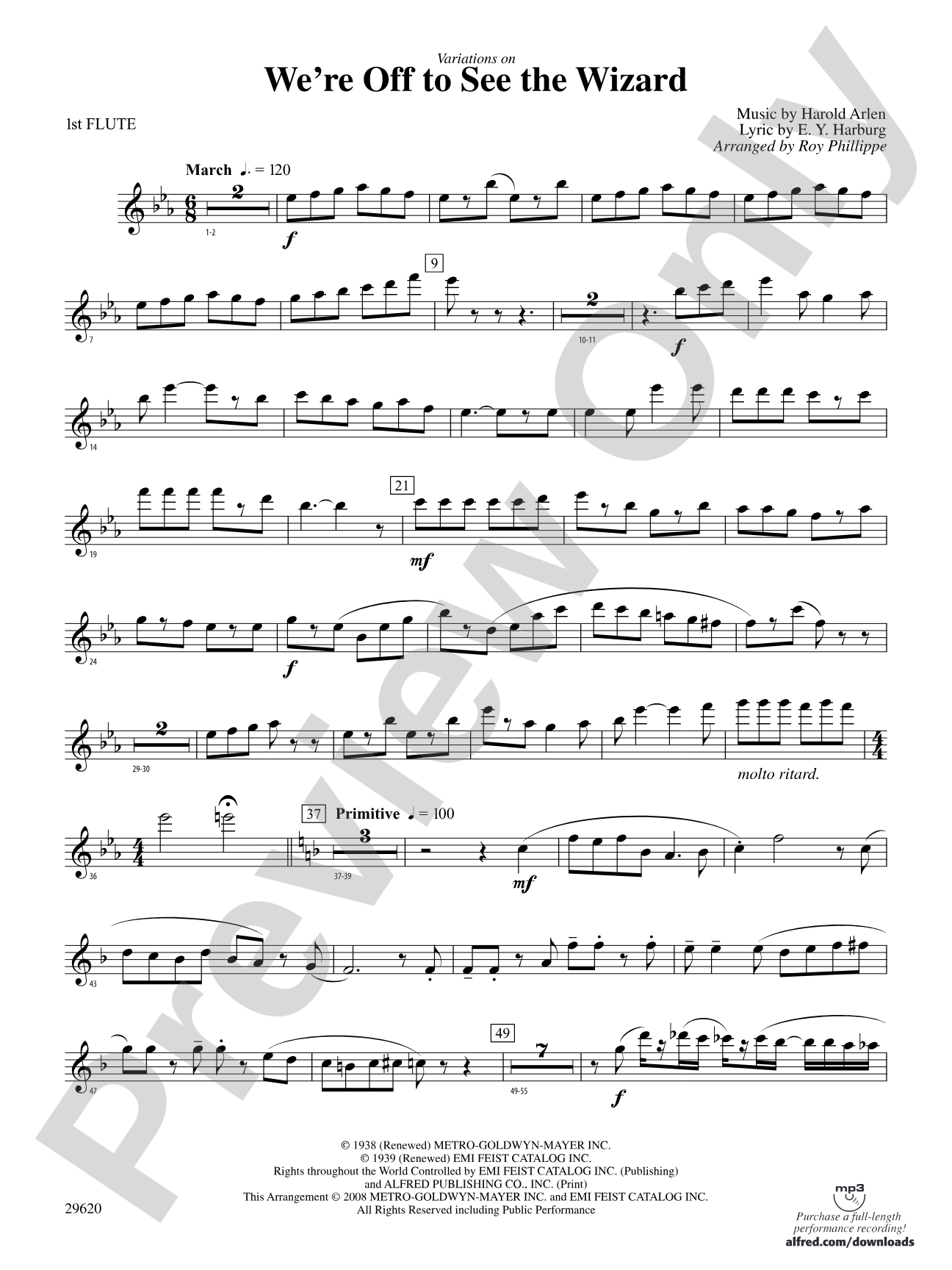 We're Off to See the Wizard, Variations on: Flute