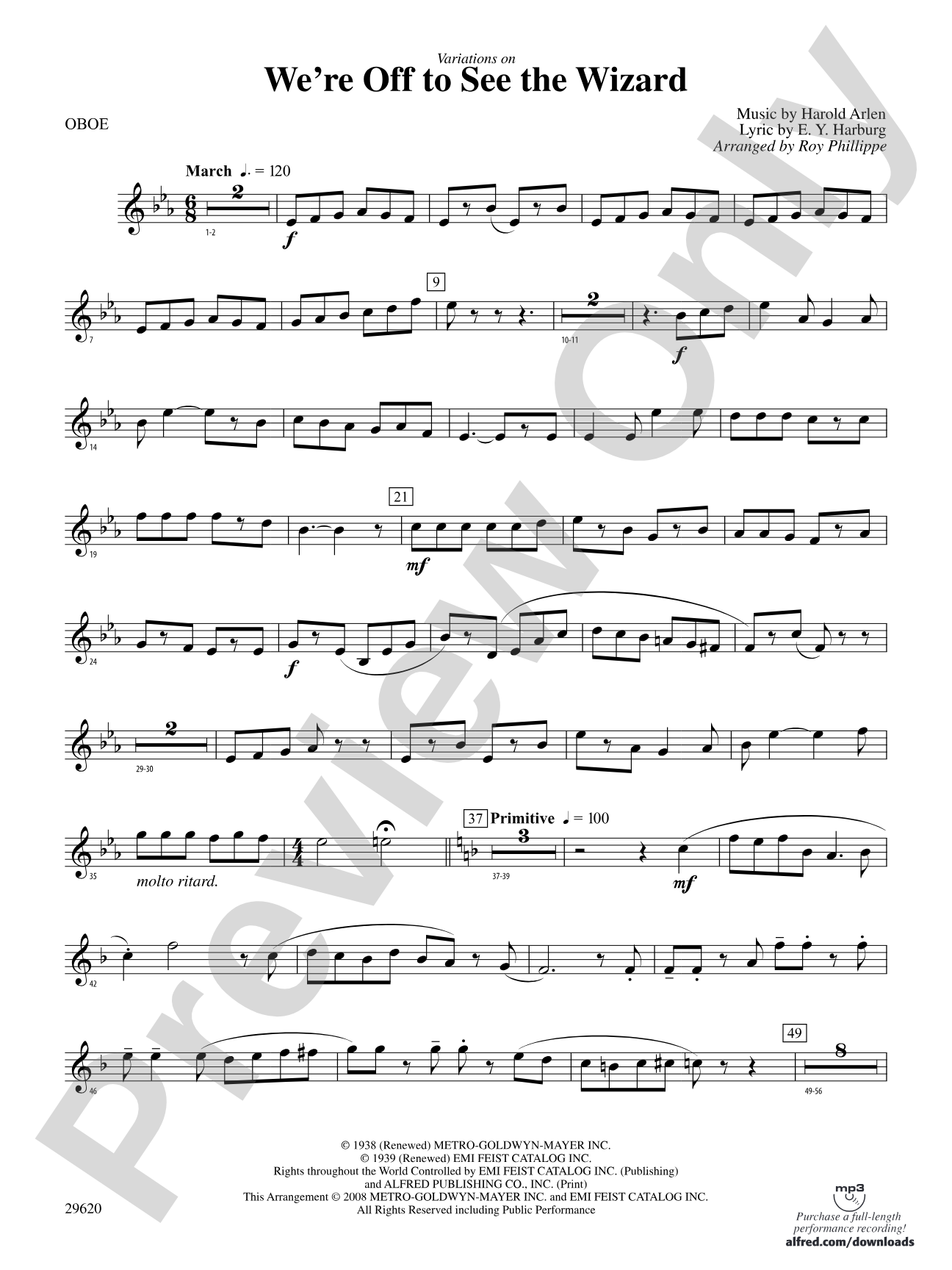 We're Off to See the Wizard, Variations on: Oboe