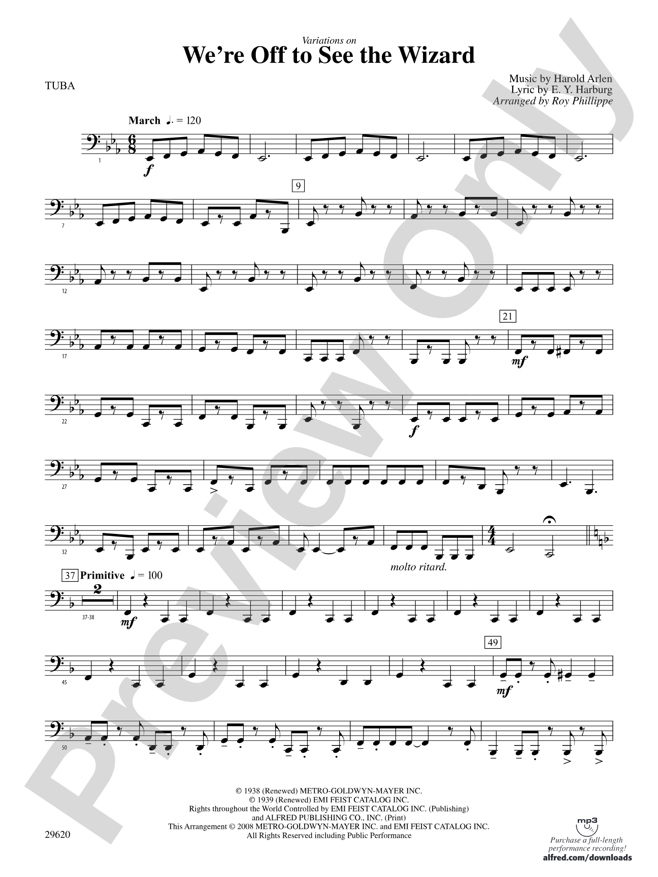We're Off to See the Wizard, Variations on: Tuba