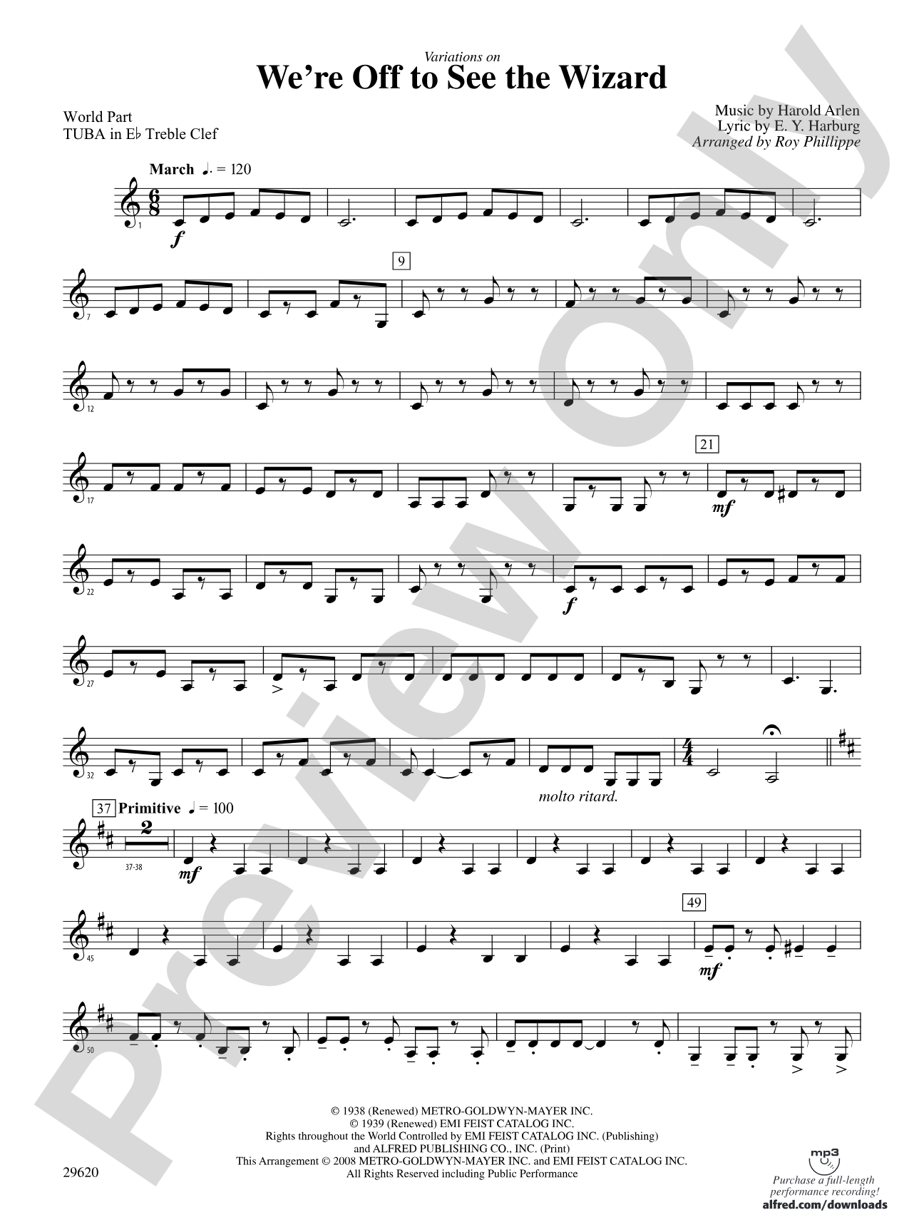 We're Off to See the Wizard, Variations on: (wp) E-flat Tuba T.C.