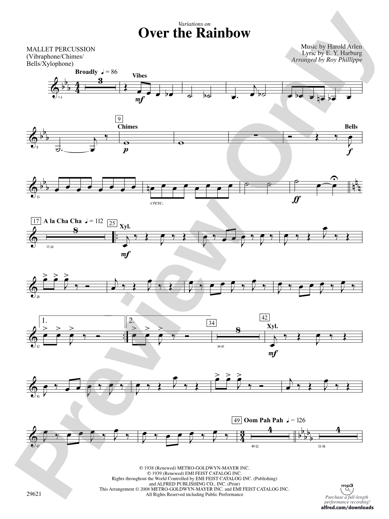 Over the Rainbow (from The Wizard of Oz), Variations on: Mallets