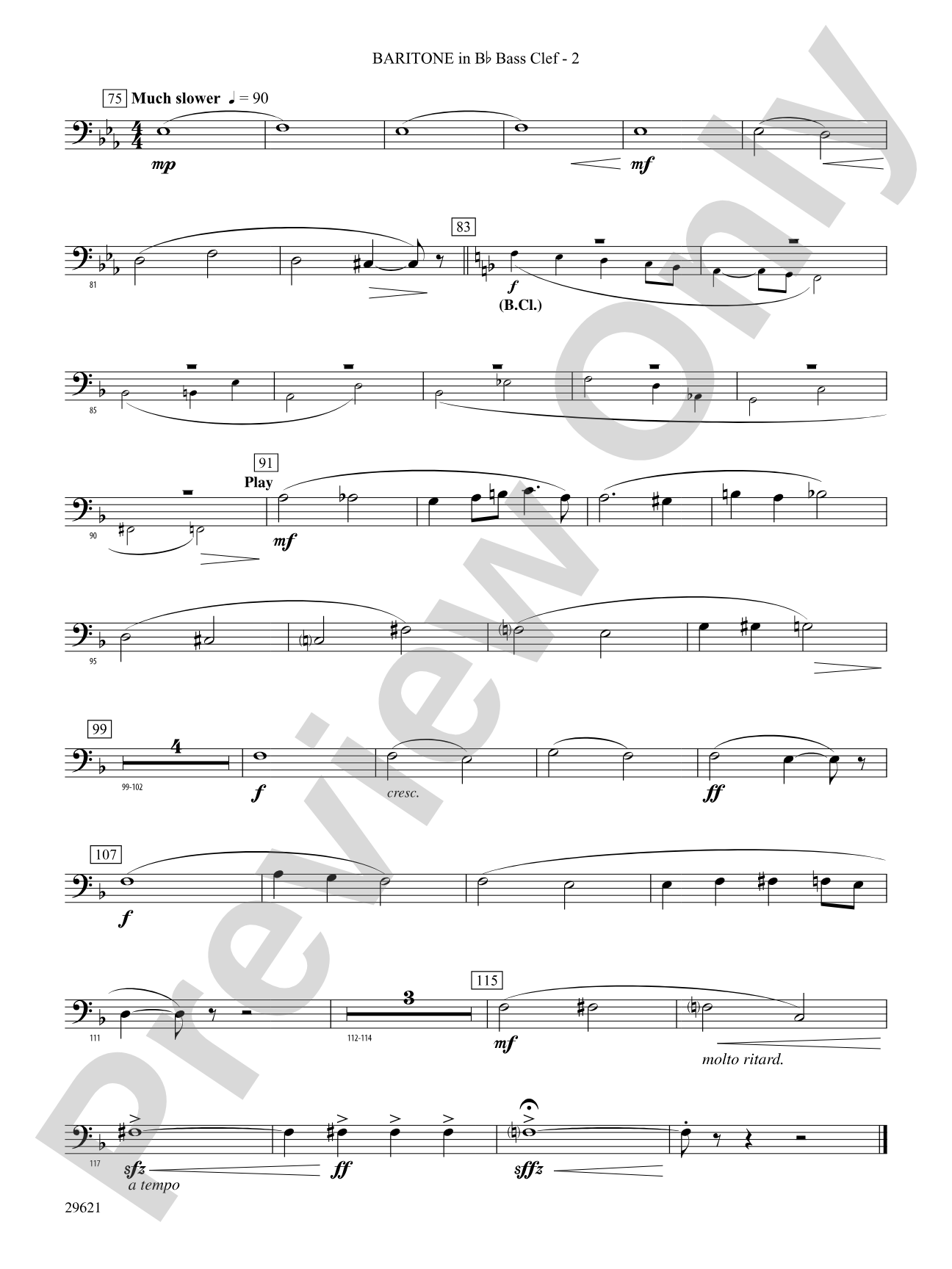Over the Rainbow (from The Wizard of Oz), Variations on: (wp) B-flat Baritone B.C.