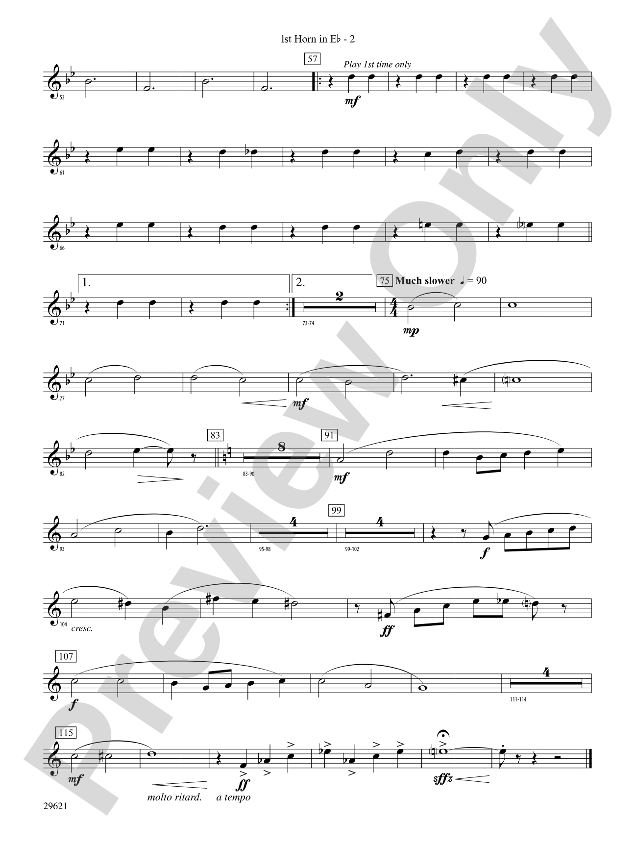 Over the Rainbow (from The Wizard of Oz), Variations on: (wp) 1st Horn in E-flat