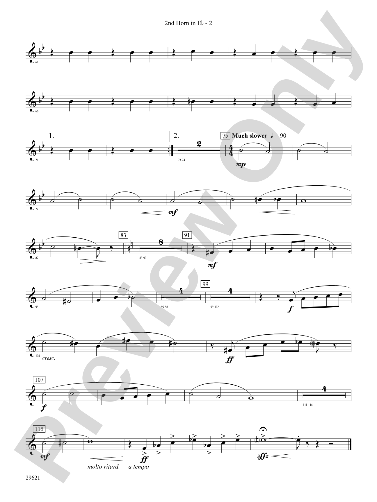 Over the Rainbow (from The Wizard of Oz), Variations on: (wp) 2nd Horn in E-flat
