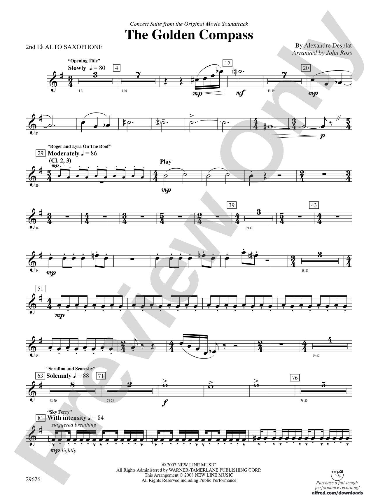 The Golden Compass: 2nd E-flat Alto Saxophone