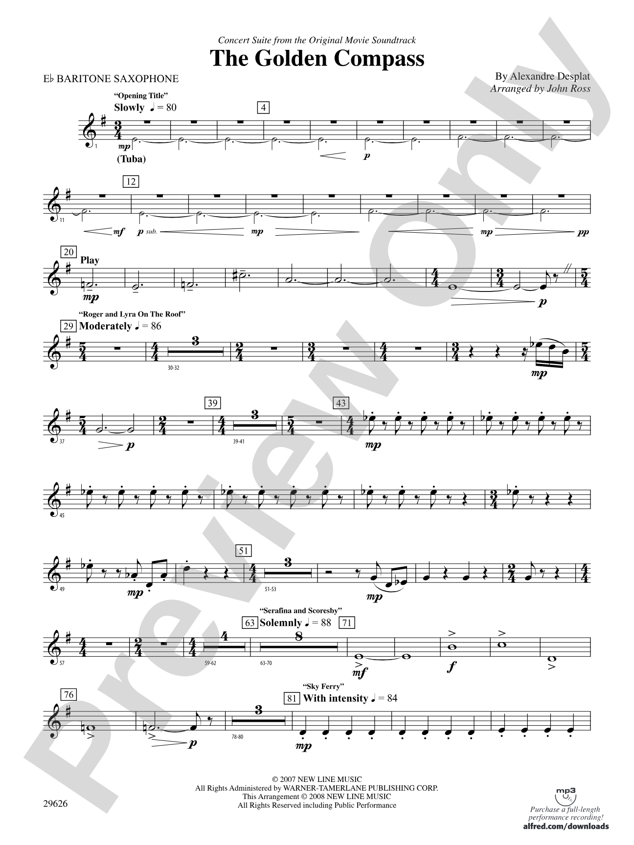 The Golden Compass: E-flat Baritone Saxophone