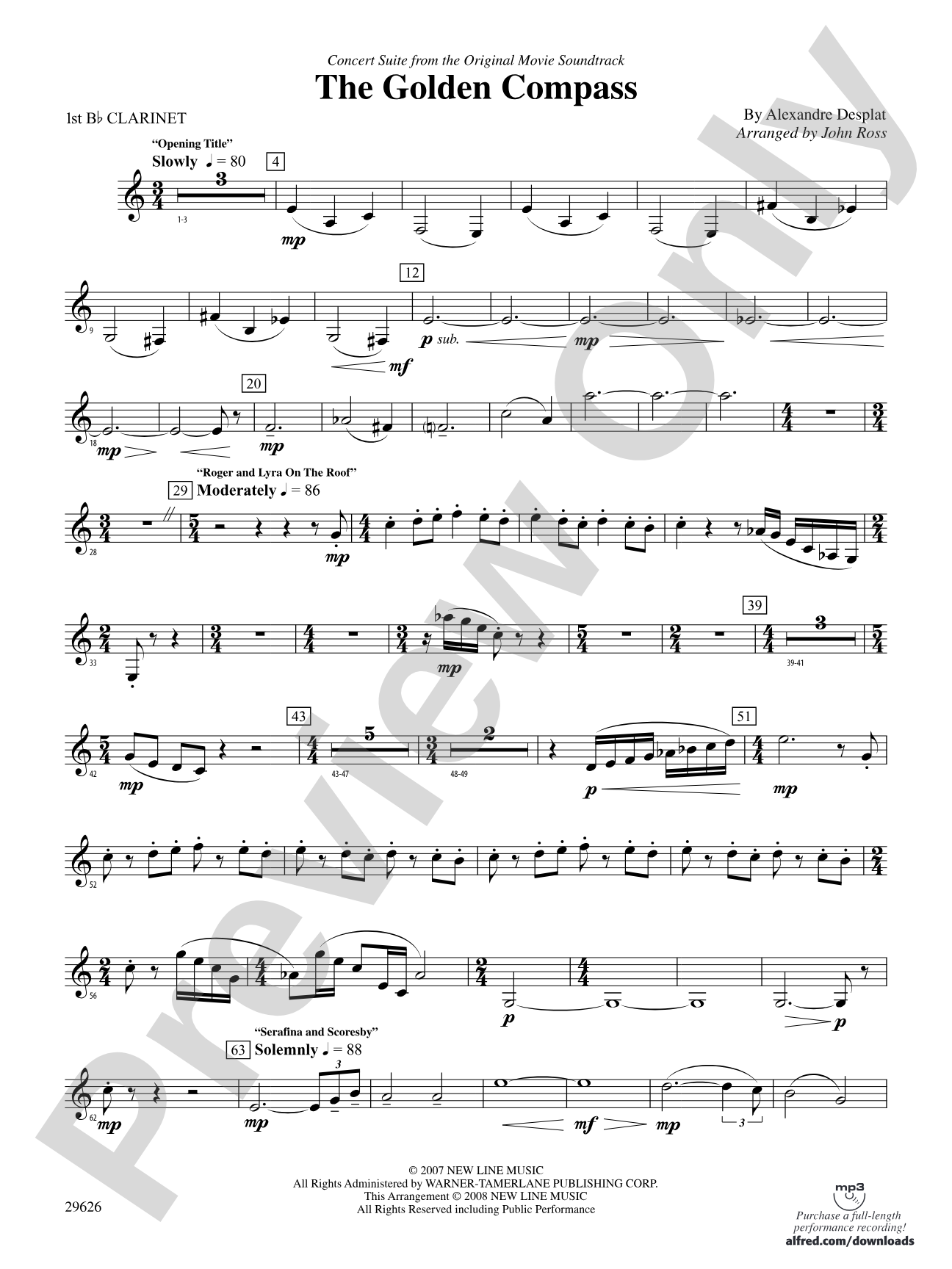 The Golden Compass: 1st B-flat Clarinet