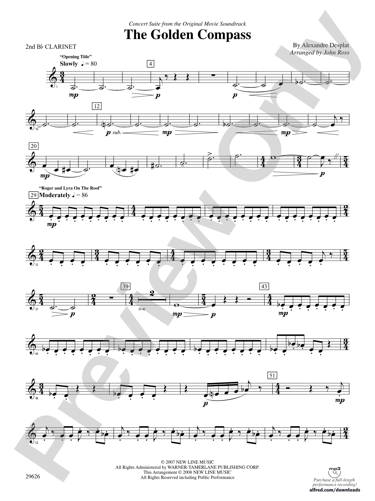 The Golden Compass: 2nd B-flat Clarinet