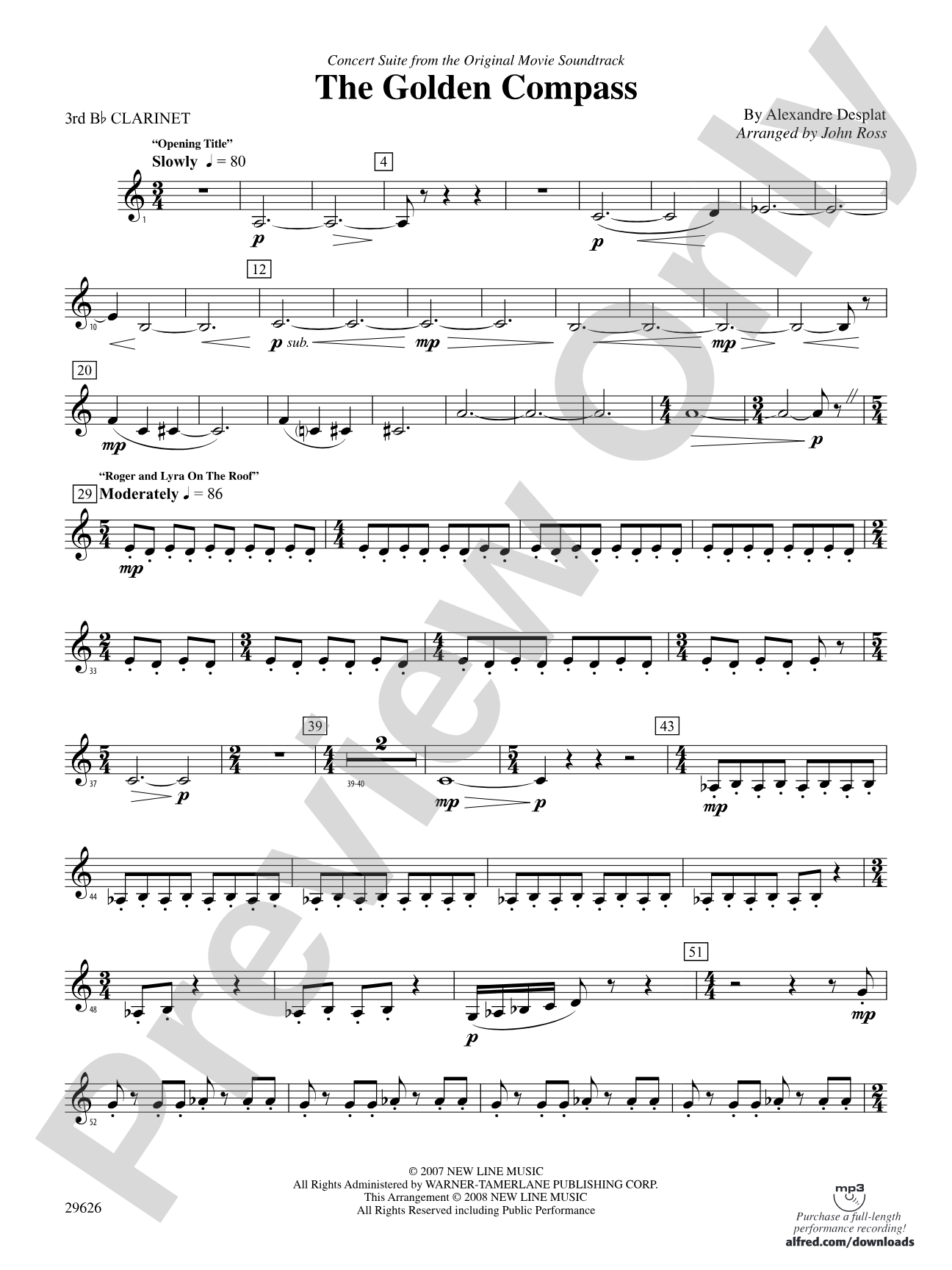 The Golden Compass: 3rd B-flat Clarinet