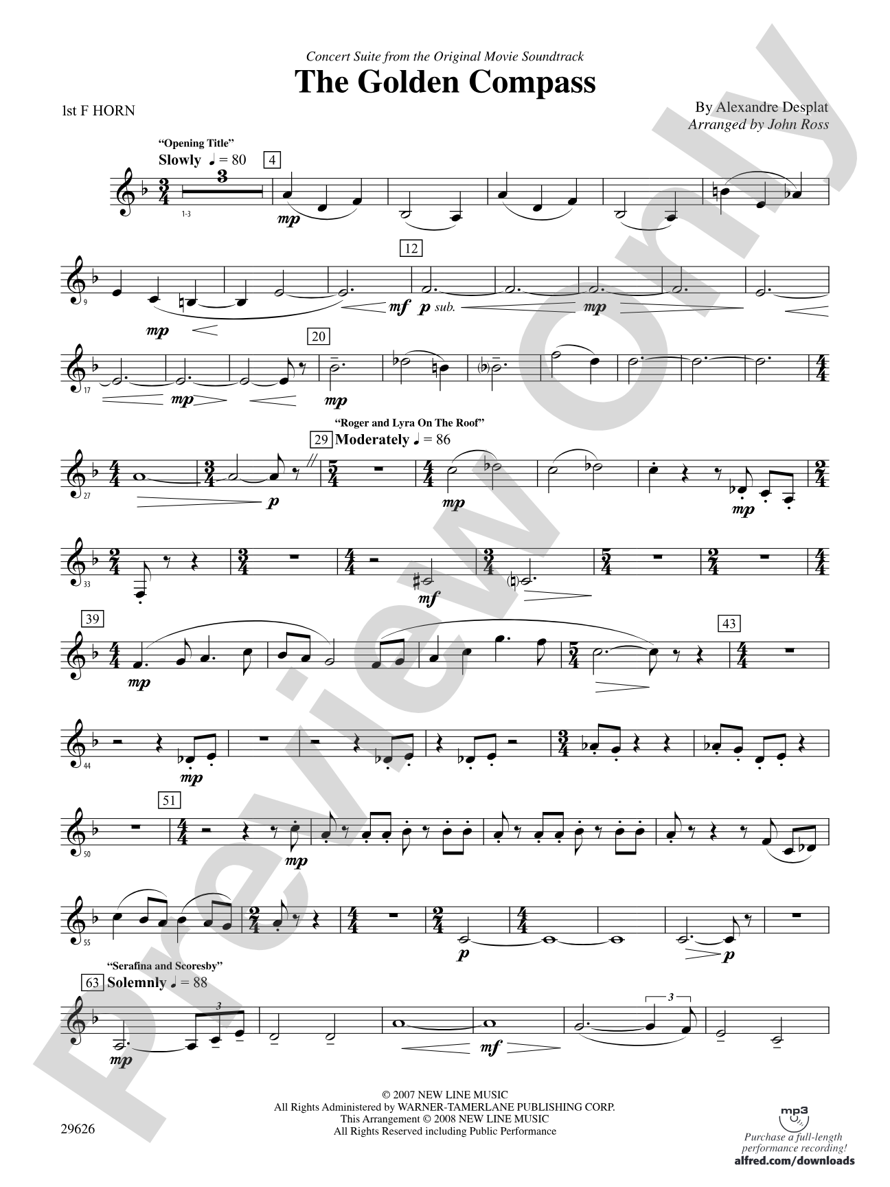The Golden Compass: 1st F Horn
