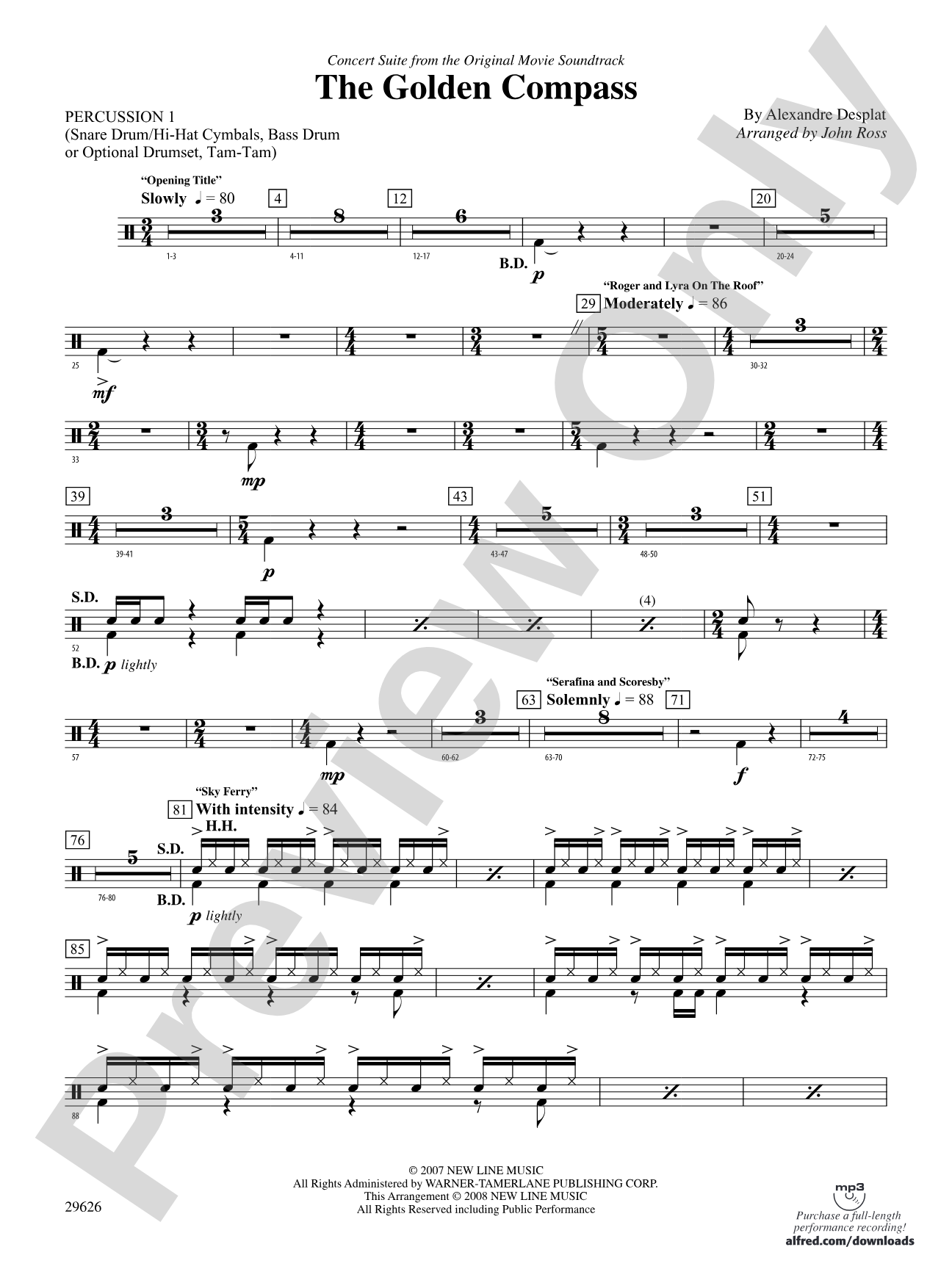 The Golden Compass: 1st Percussion