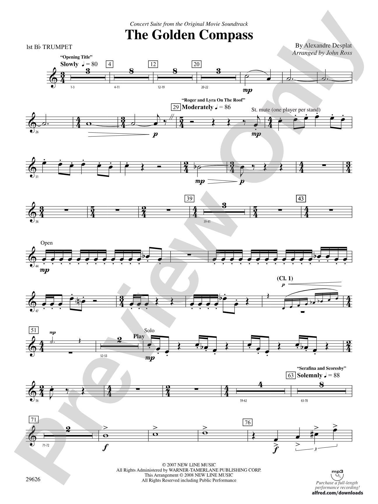 The Golden Compass: 1st B-flat Trumpet