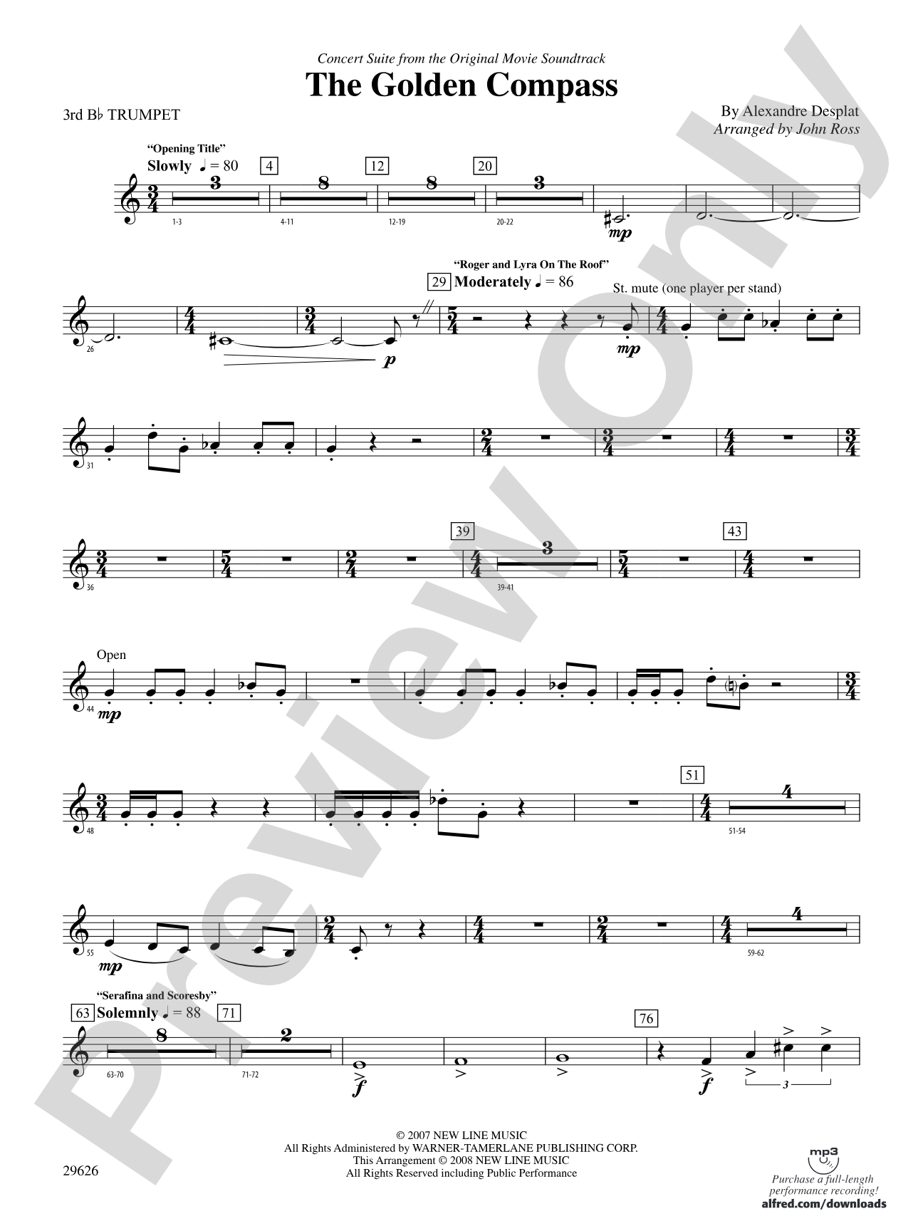 The Golden Compass: 3rd B-flat Trumpet
