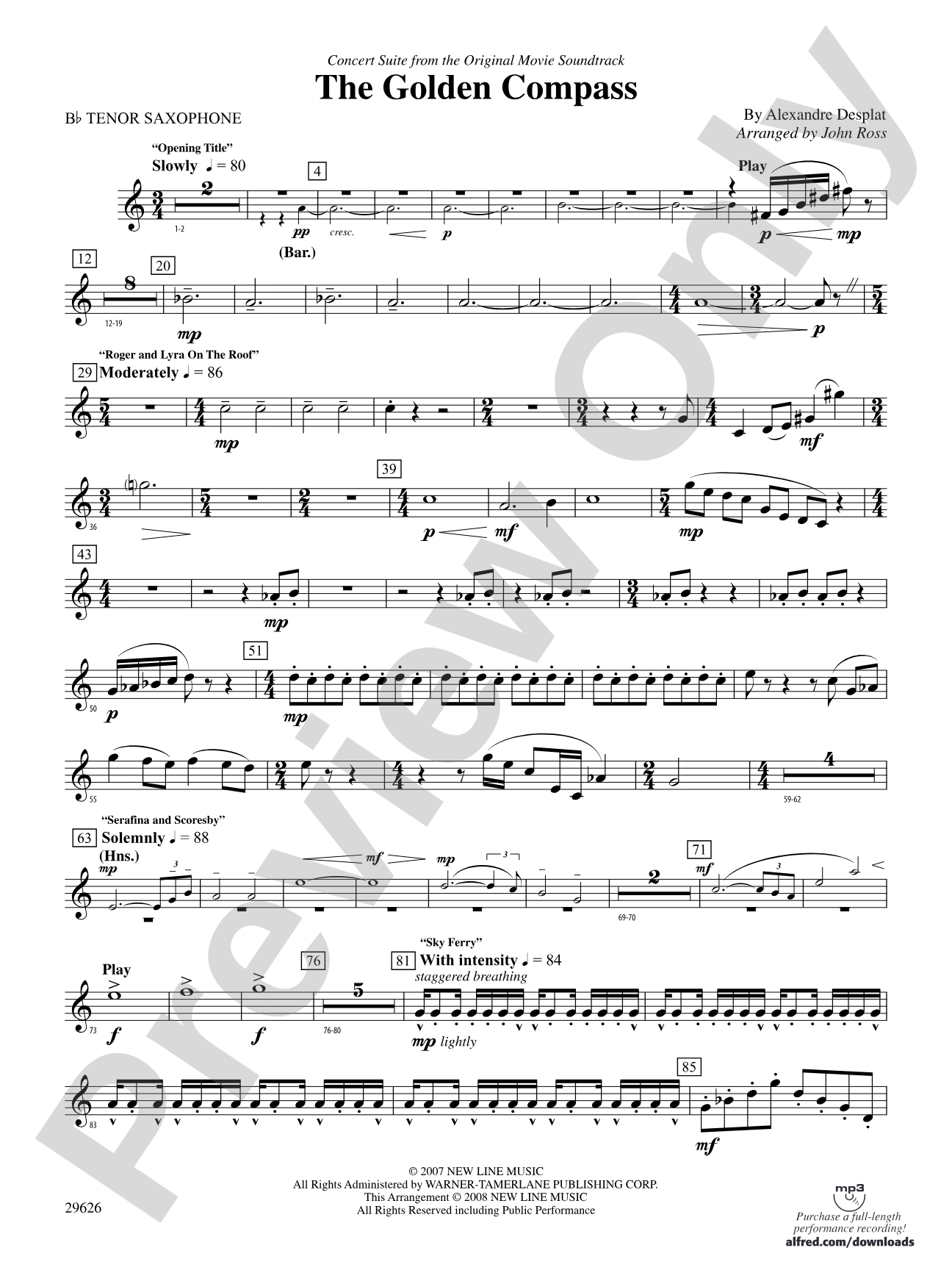 The Golden Compass: B-flat Tenor Saxophone