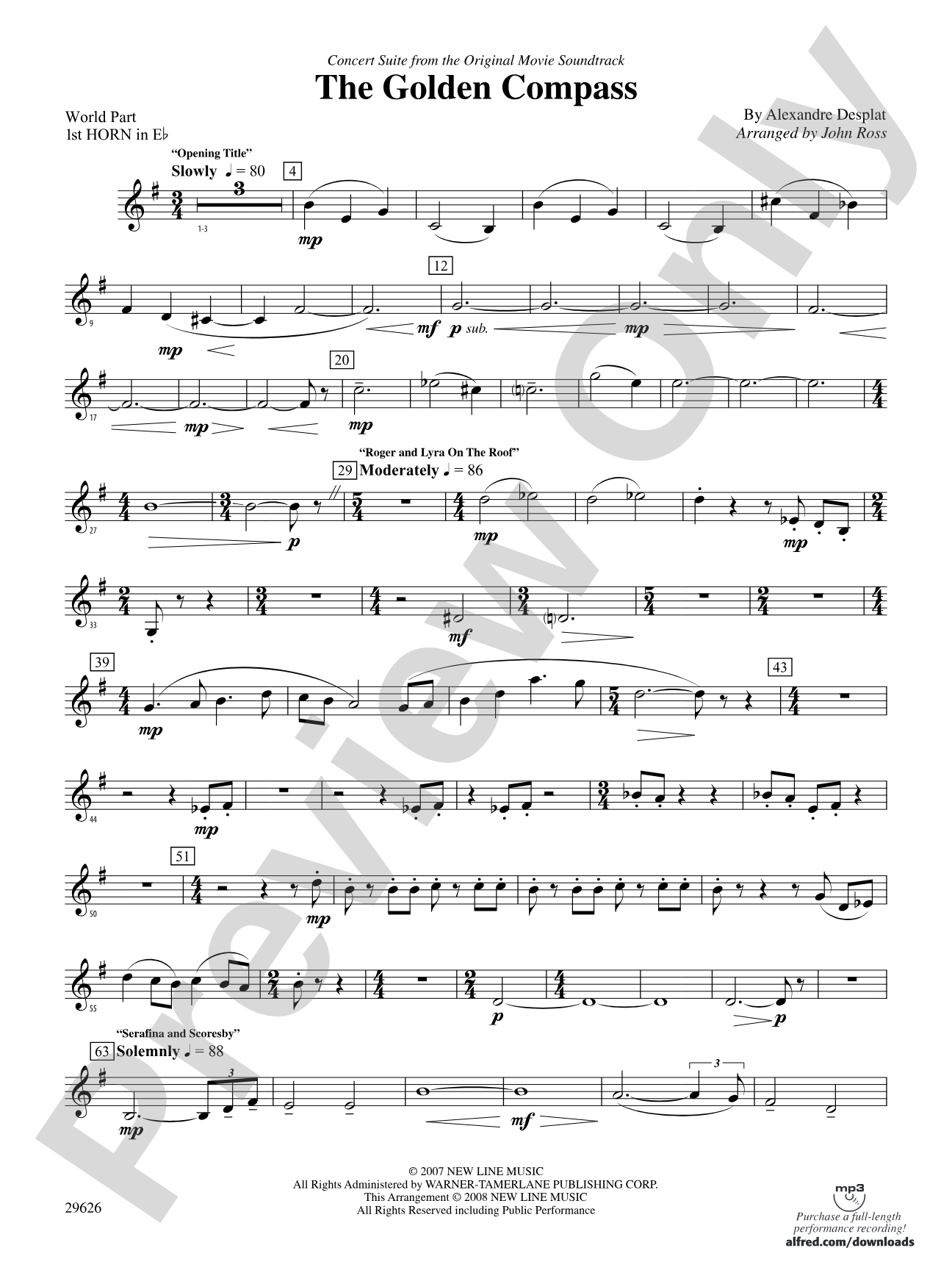 The Golden Compass: (wp) 1st Horn in E-flat