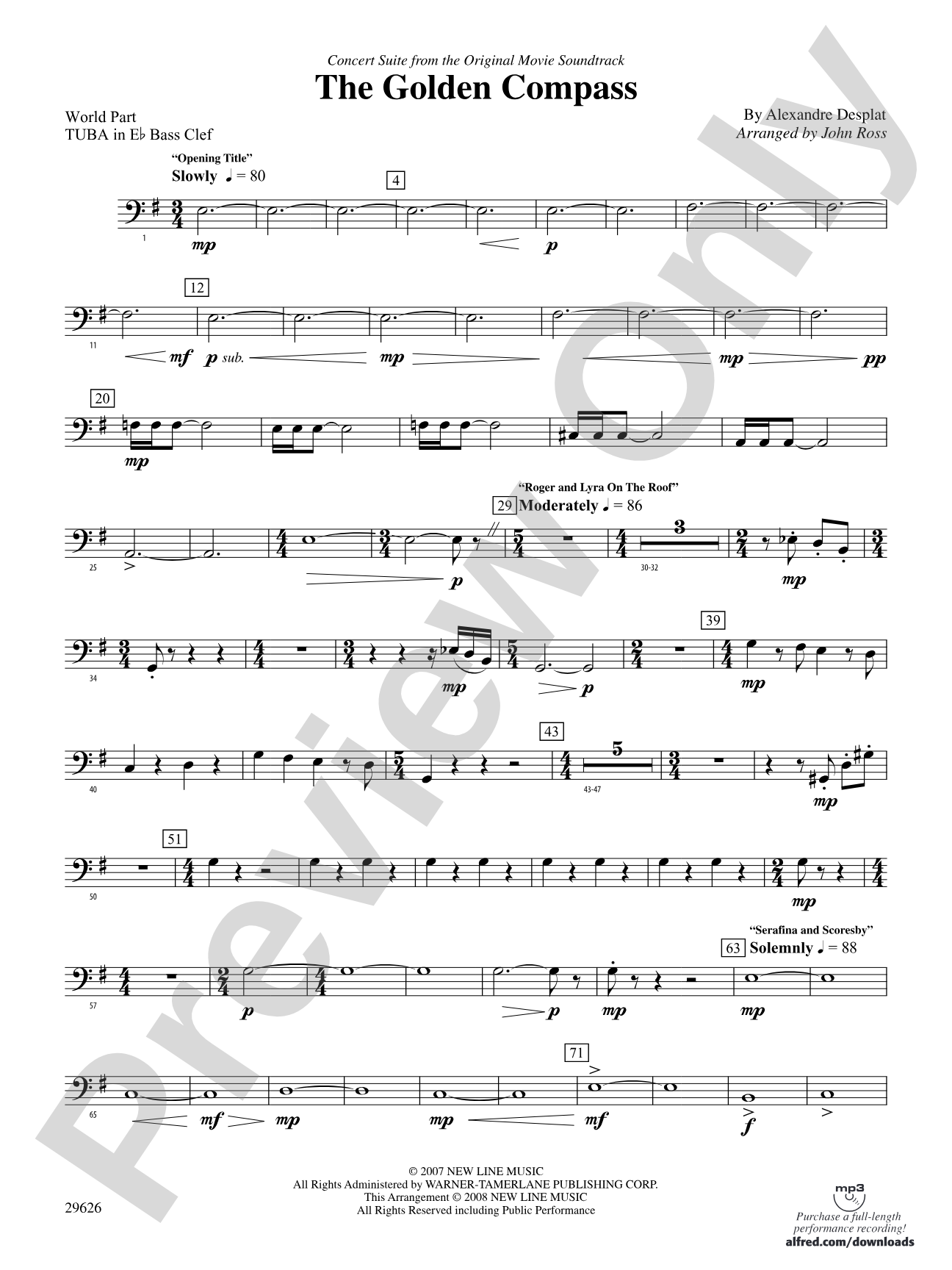 The Golden Compass: (wp) E-flat Tuba B.C.