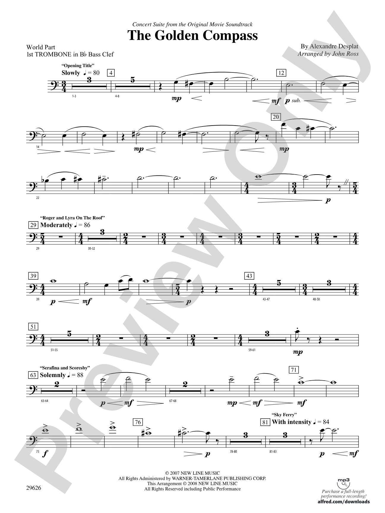 The Golden Compass: (wp) 1st B-flat Trombone B.C.