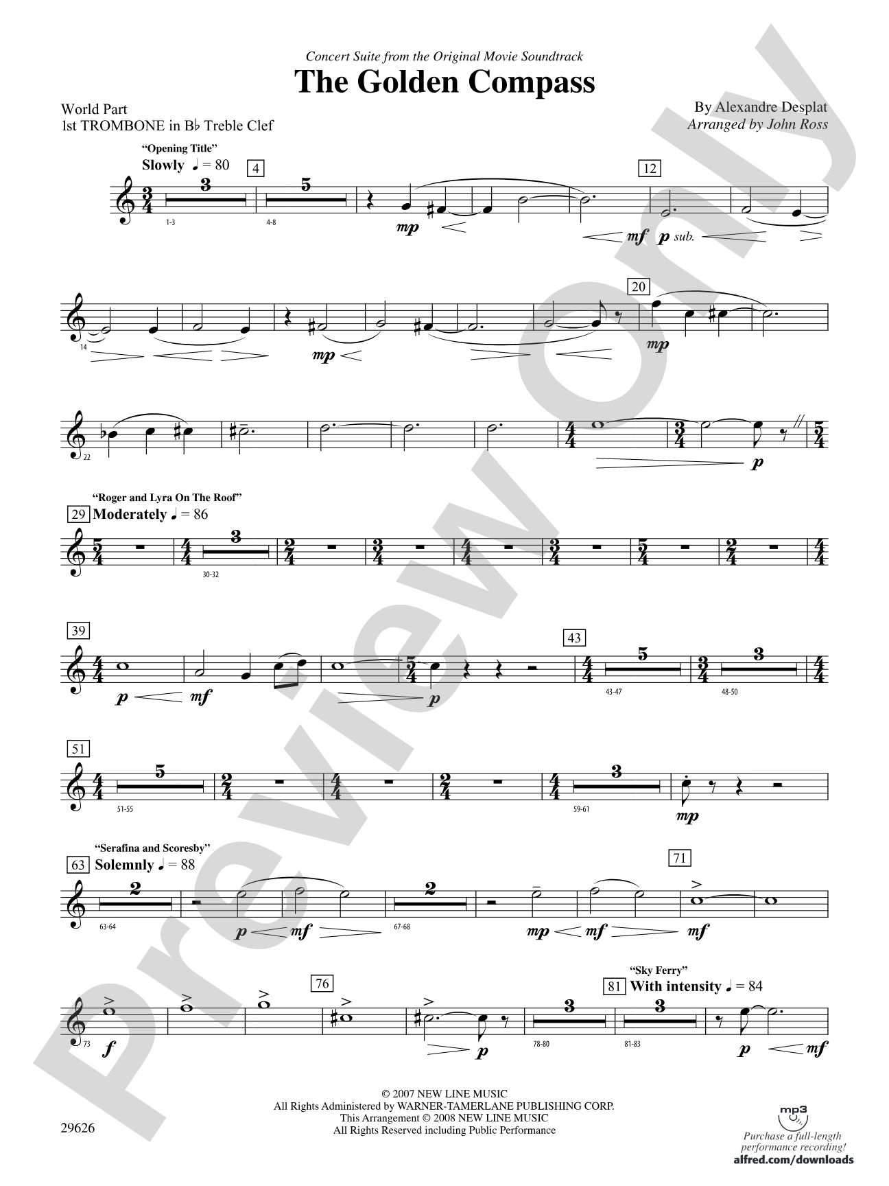 The Golden Compass: (wp) 1st B-flat Trombone T.C.