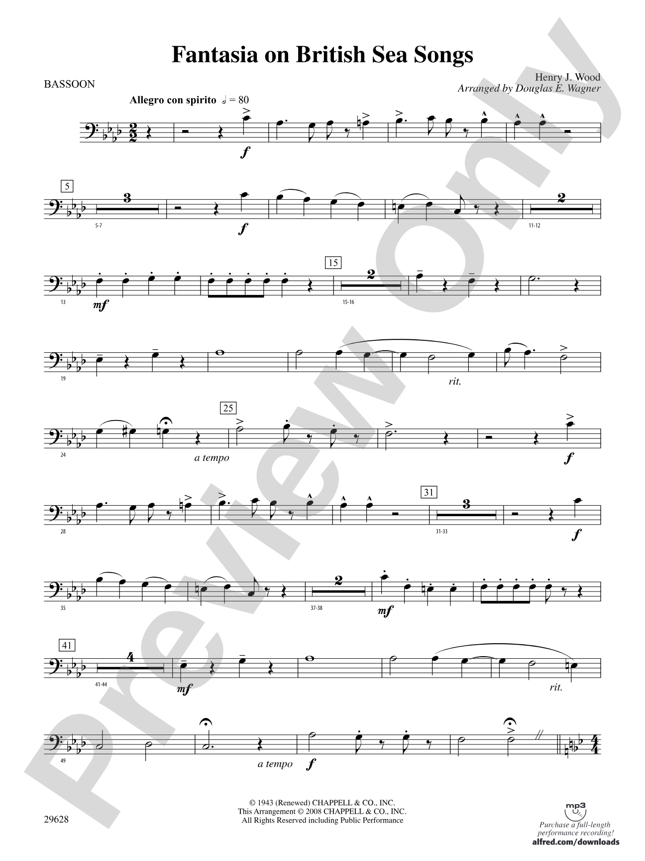 Fantasia on British Sea Songs: Bassoon